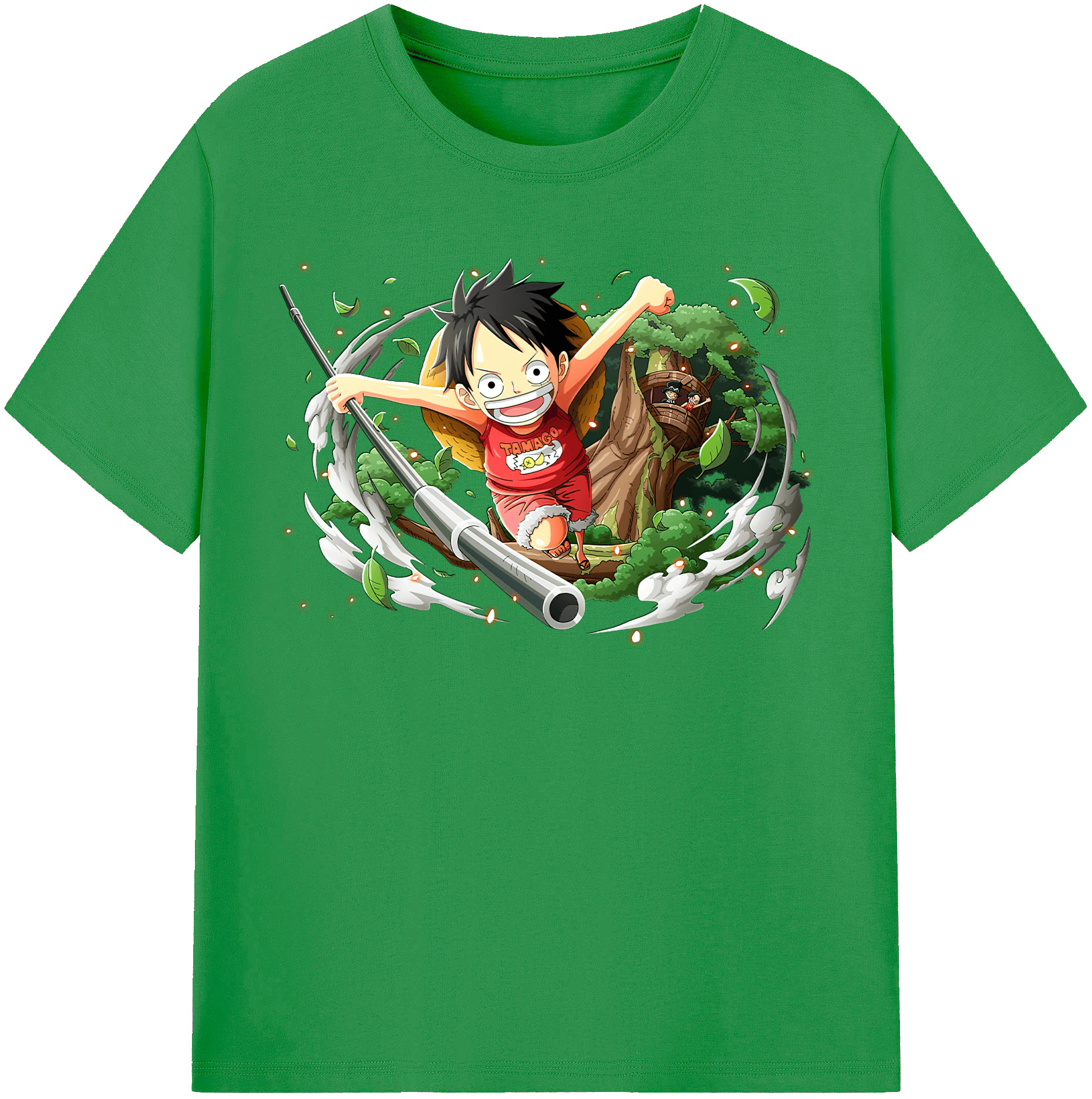 ワンピース モンキー・D・ルフィ ONE PIECE Monkey D. Luffy レディースカジュアルプリントTシャツ（綿100％）