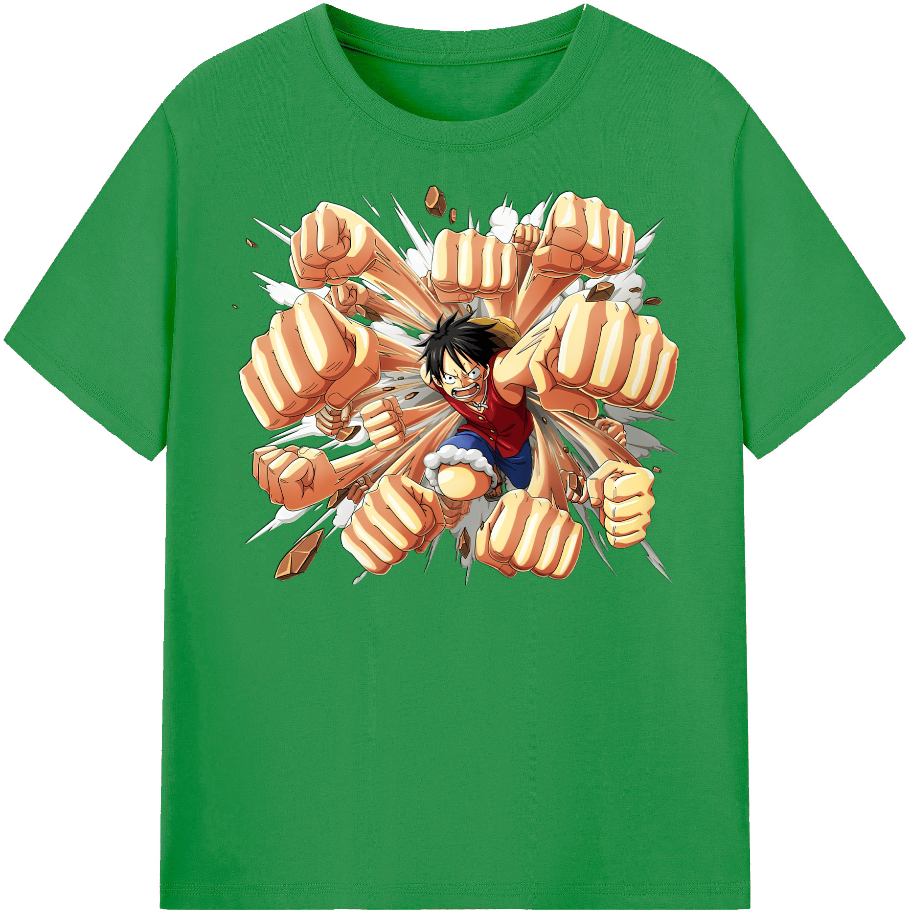 ワンピース モンキー・D・ルフィ ONE PIECE Monkey D. Luffy レディースカジュアルプリントTシャツ（綿100％）