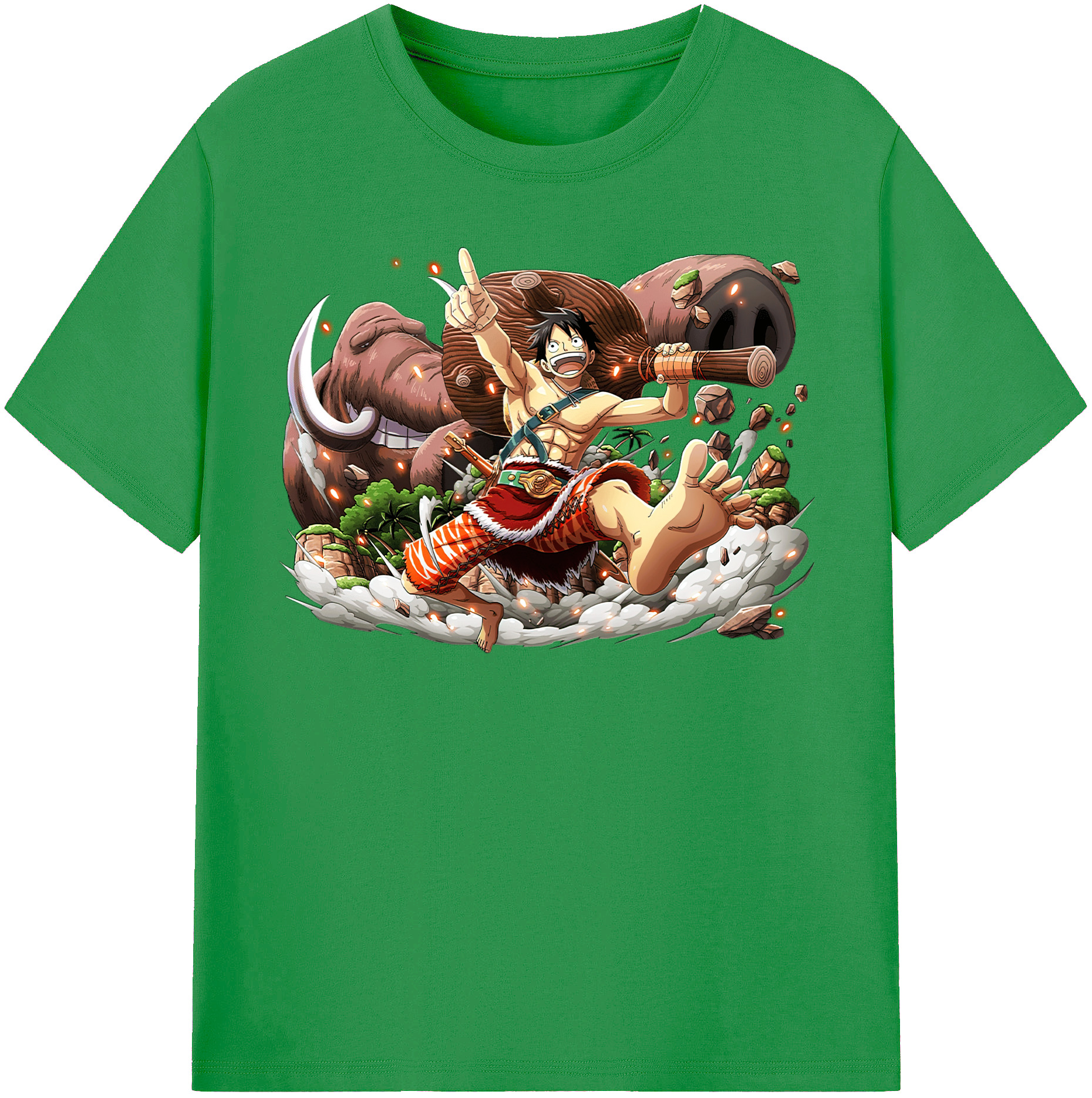 ワンピース モンキー・D・ルフィ ONE PIECE Monkey D. Luffy レディースカジュアルプリントTシャツ（綿100％）
