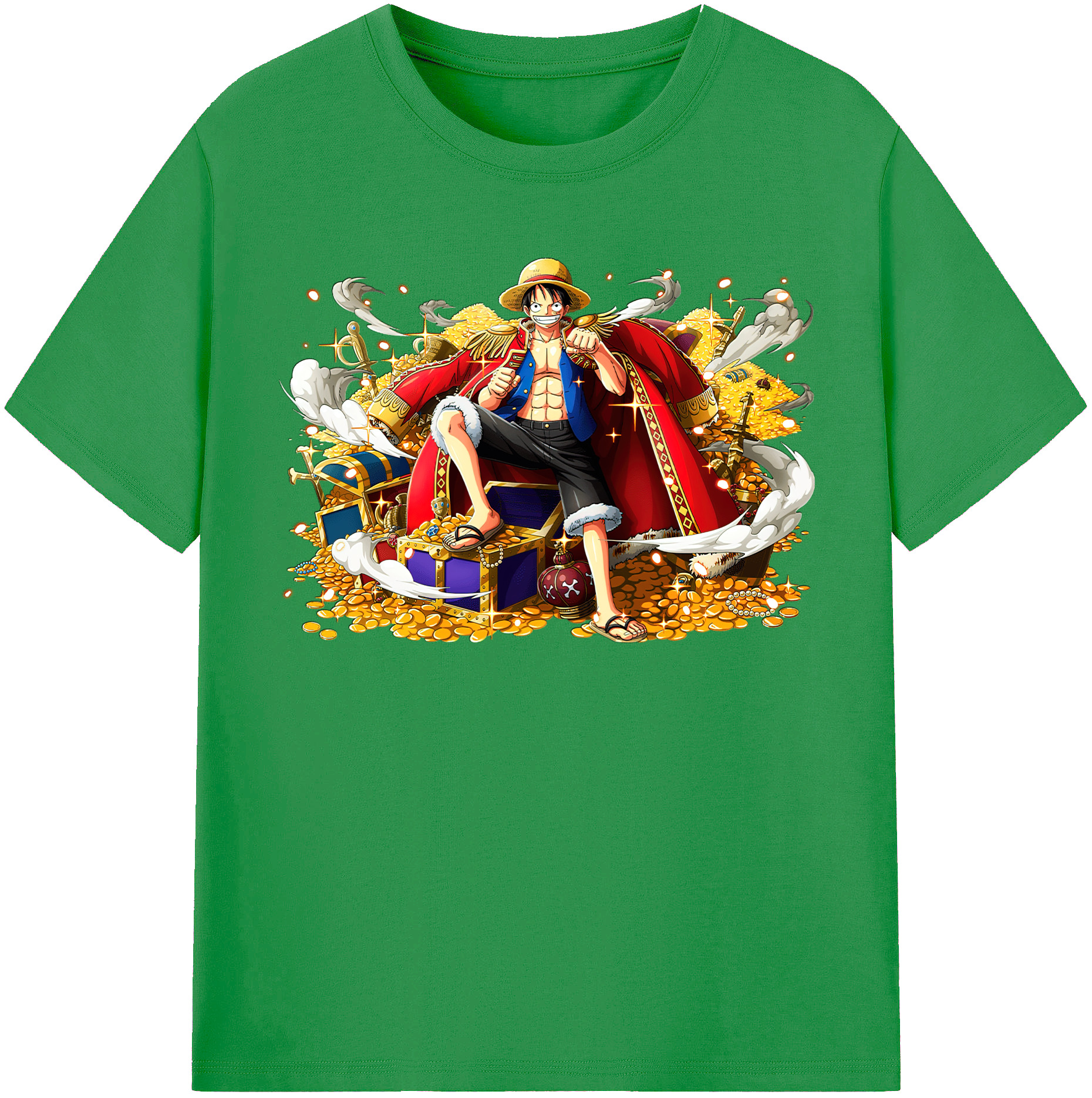 ワンピース モンキー・D・ルフィ ONE PIECE Monkey D. Luffy レディースカジュアルプリントTシャツ（綿100％）