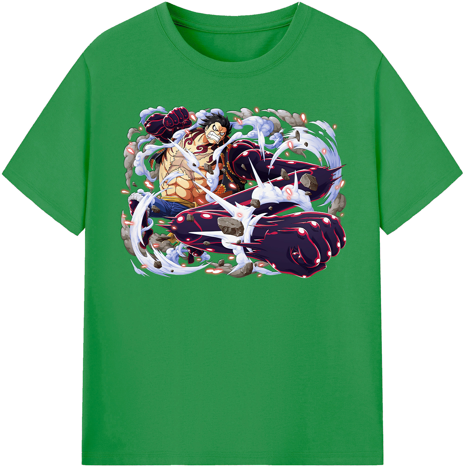 ワンピース モンキー・D・ルフィ ONE PIECE Monkey D. Luffy レディースカジュアルプリントTシャツ（綿100％）
