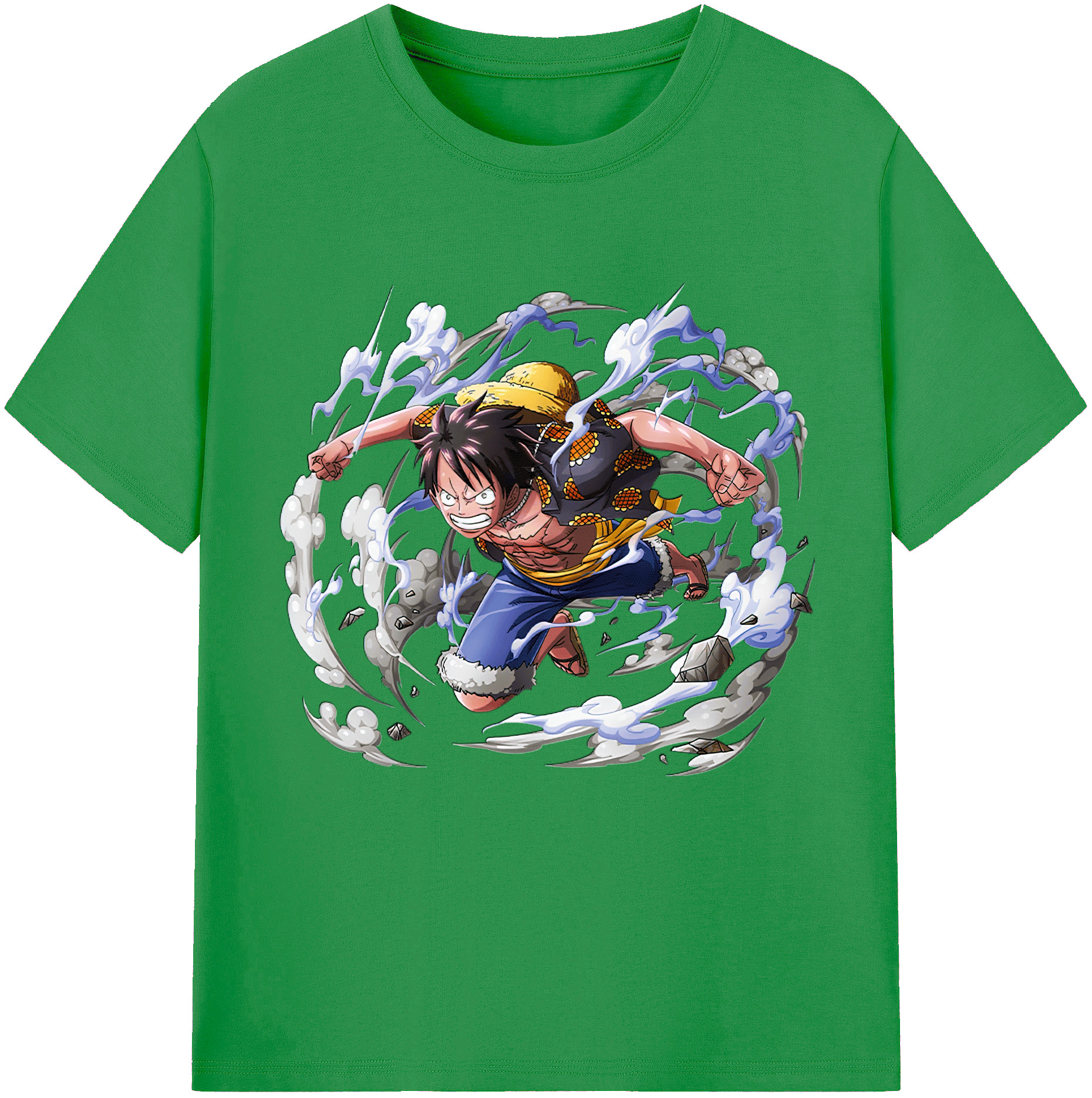 ワンピース モンキー・D・ルフィ ONE PIECE Monkey D. Luffy レディースカジュアルプリントTシャツ（綿100％）