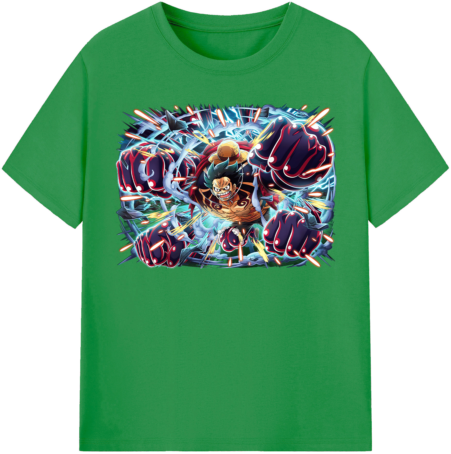 ワンピース モンキー・D・ルフィ ONE PIECE Monkey D. Luffy レディースカジュアルプリントTシャツ（綿100％）