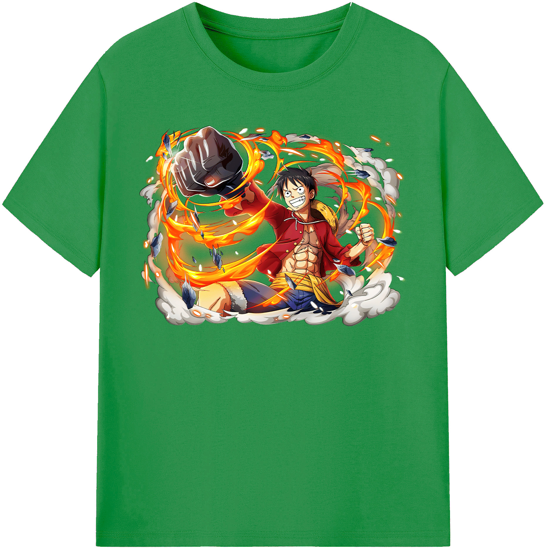 ワンピース モンキー・D・ルフィ ONE PIECE Monkey D. Luffy レディースカジュアルプリントTシャツ（綿100％）
