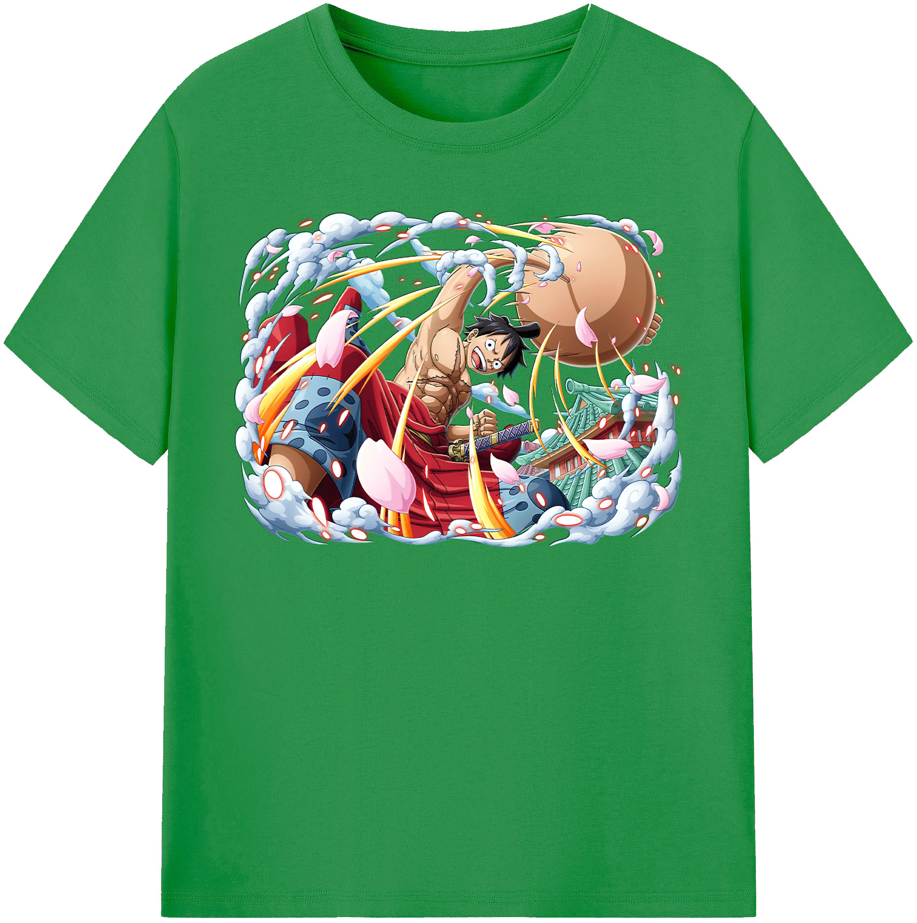 ワンピース モンキー・D・ルフィ ONE PIECE Monkey D. Luffy レディースカジュアルプリントTシャツ（綿100％）