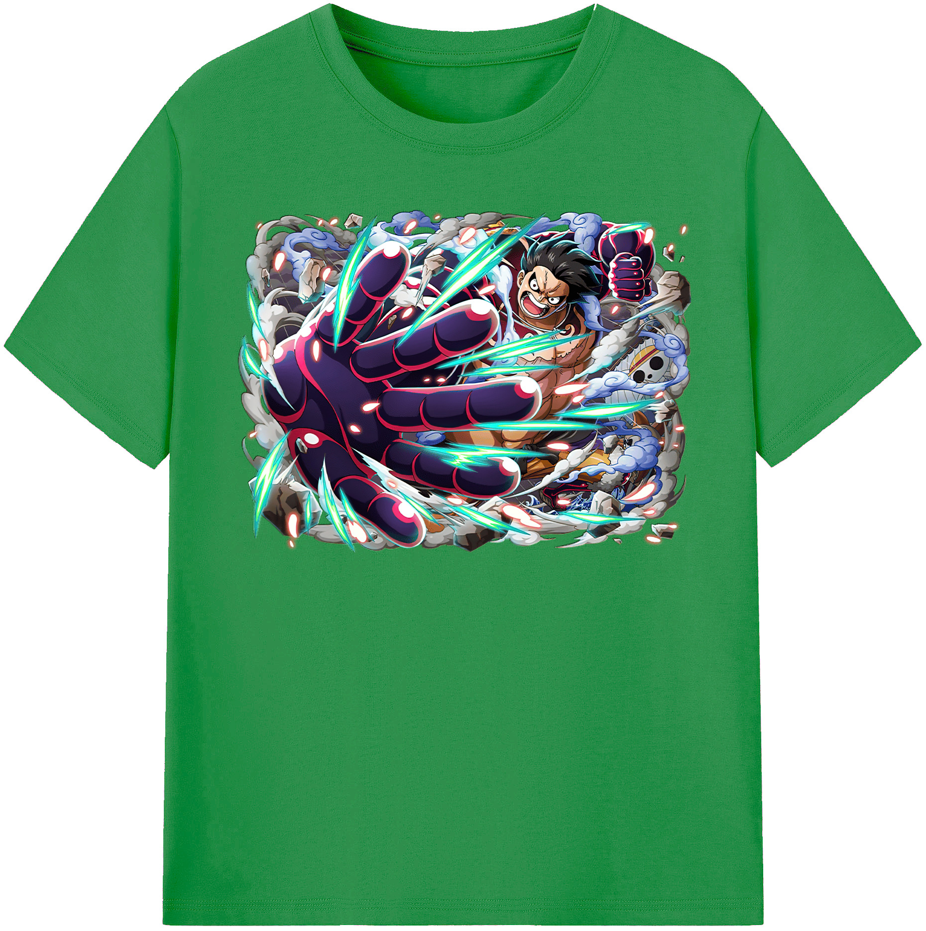 ワンピース モンキー・D・ルフィ ONE PIECE Monkey D. Luffy レディースカジュアルプリントTシャツ（綿100％）