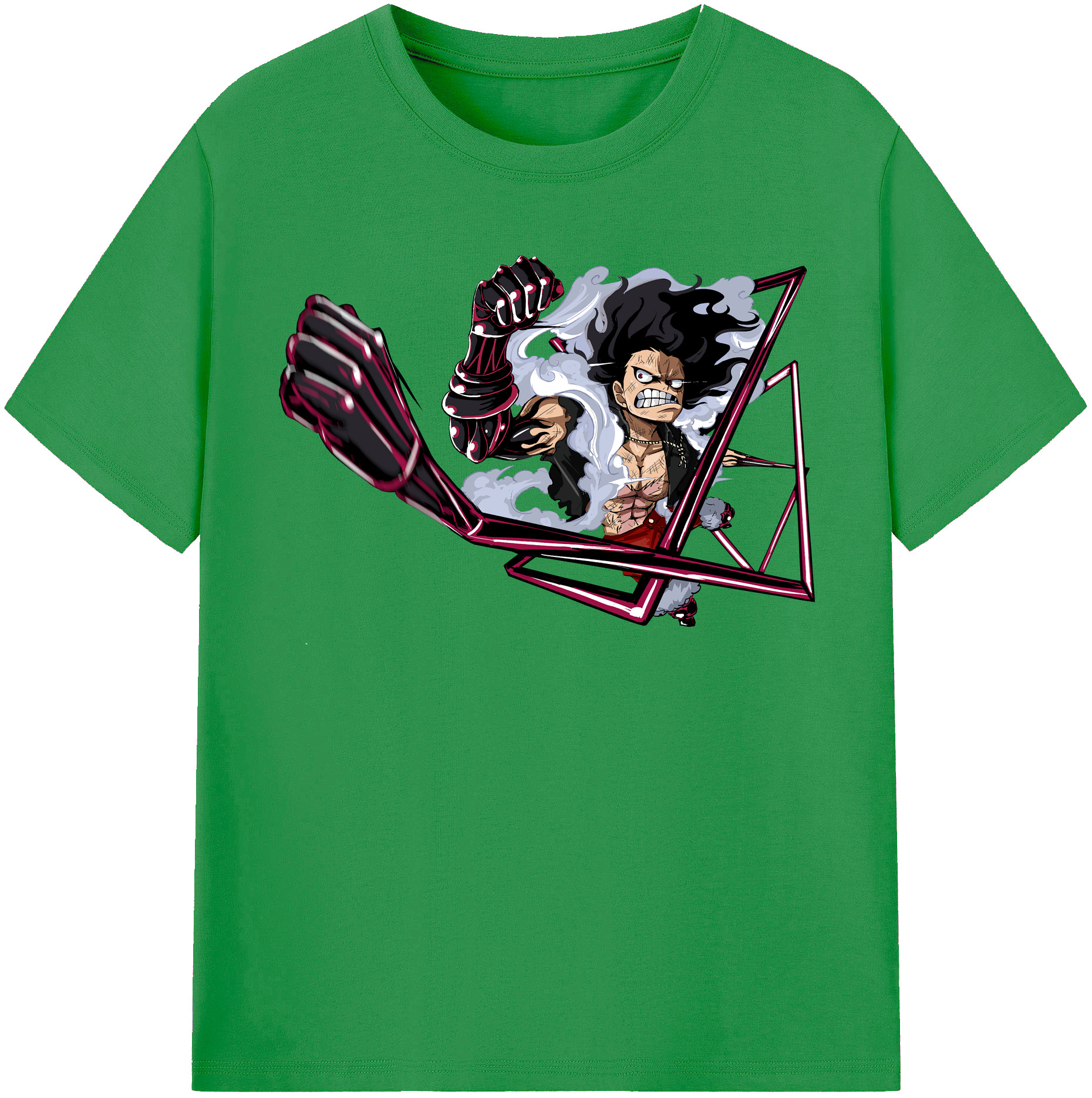 ワンピース モンキー・D・ルフィ ONE PIECE Monkey D. Luffy レディースカジュアルプリントTシャツ（綿100％）