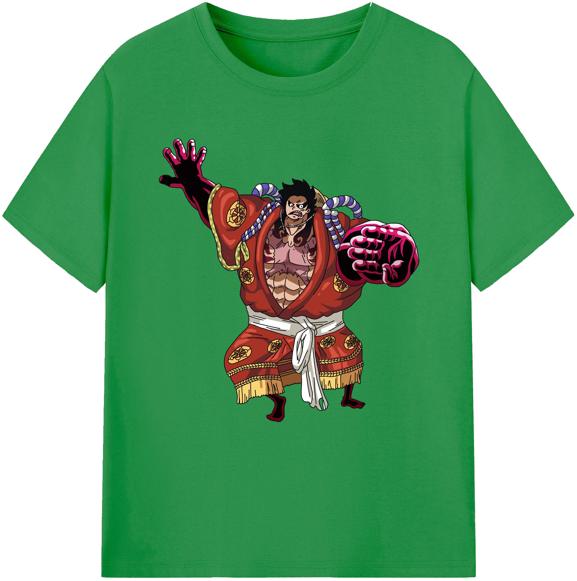 ワンピース モンキー・D・ルフィ ONE PIECE Monkey D. Luffy レディースカジュアルプリントTシャツ（綿100％）
