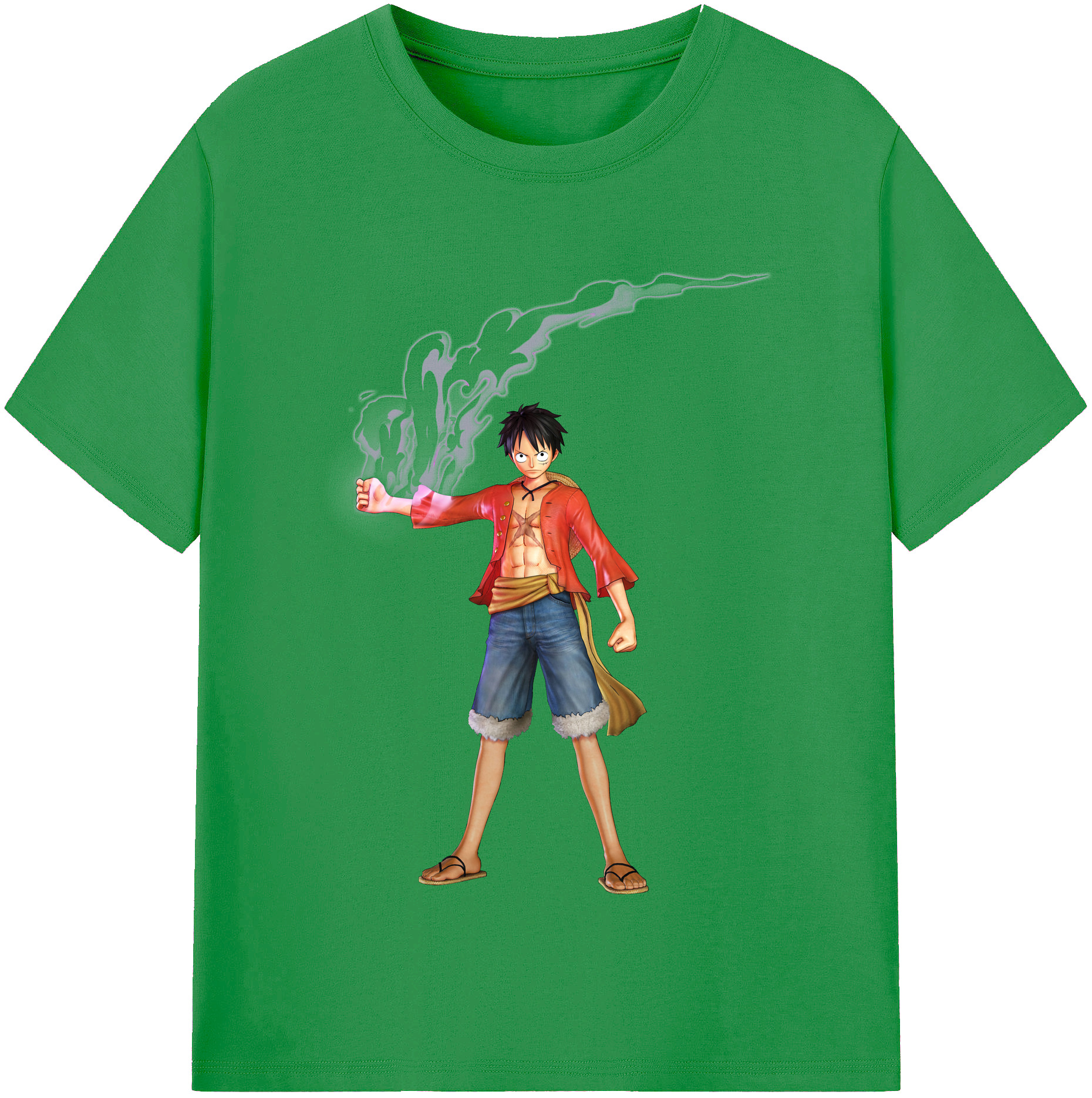 ワンピース モンキー・D・ルフィ ONE PIECE Monkey D. Luffy レディースカジュアルプリントTシャツ（綿100％）
