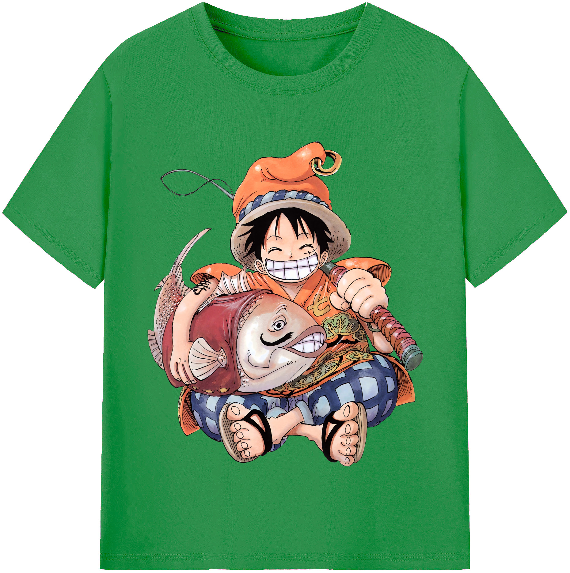 ワンピース モンキー・D・ルフィ ONE PIECE Monkey D. Luffy レディースカジュアルプリントTシャツ（綿100％）