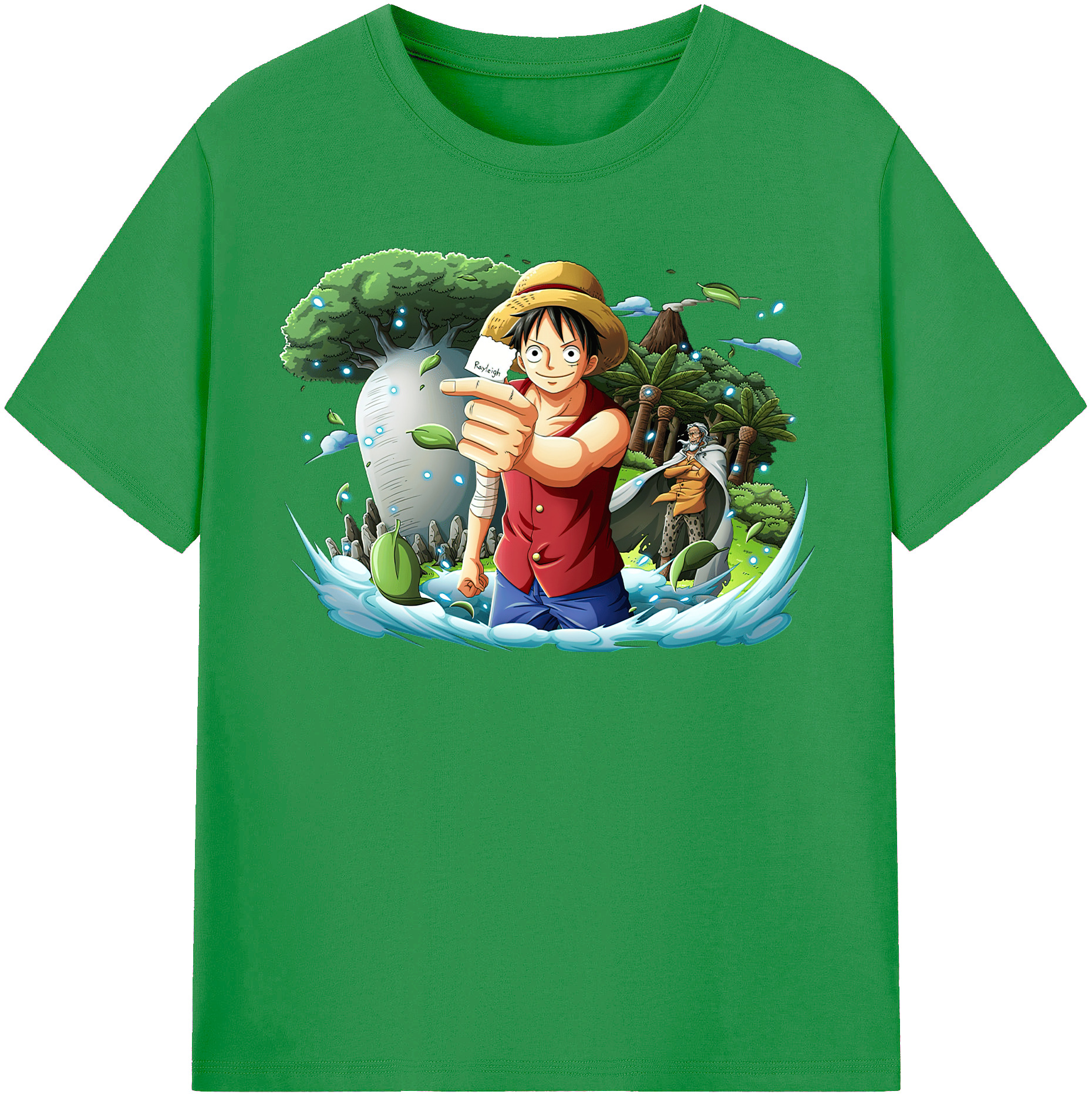 ワンピース モンキー・D・ルフィ ONE PIECE Monkey D. Luffy レディースカジュアルプリントTシャツ（綿100％）