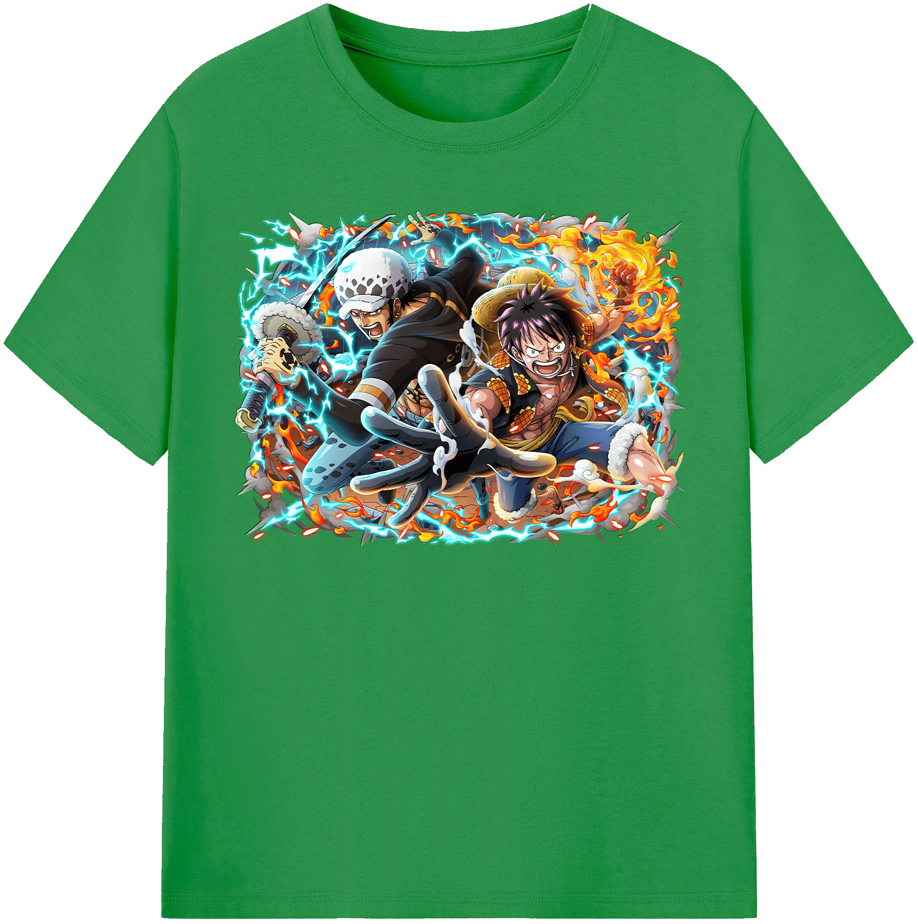 ワンピース モンキー・D・ルフィ ONE PIECE Monkey D. Luffy レディースカジュアルプリントTシャツ（綿100％）