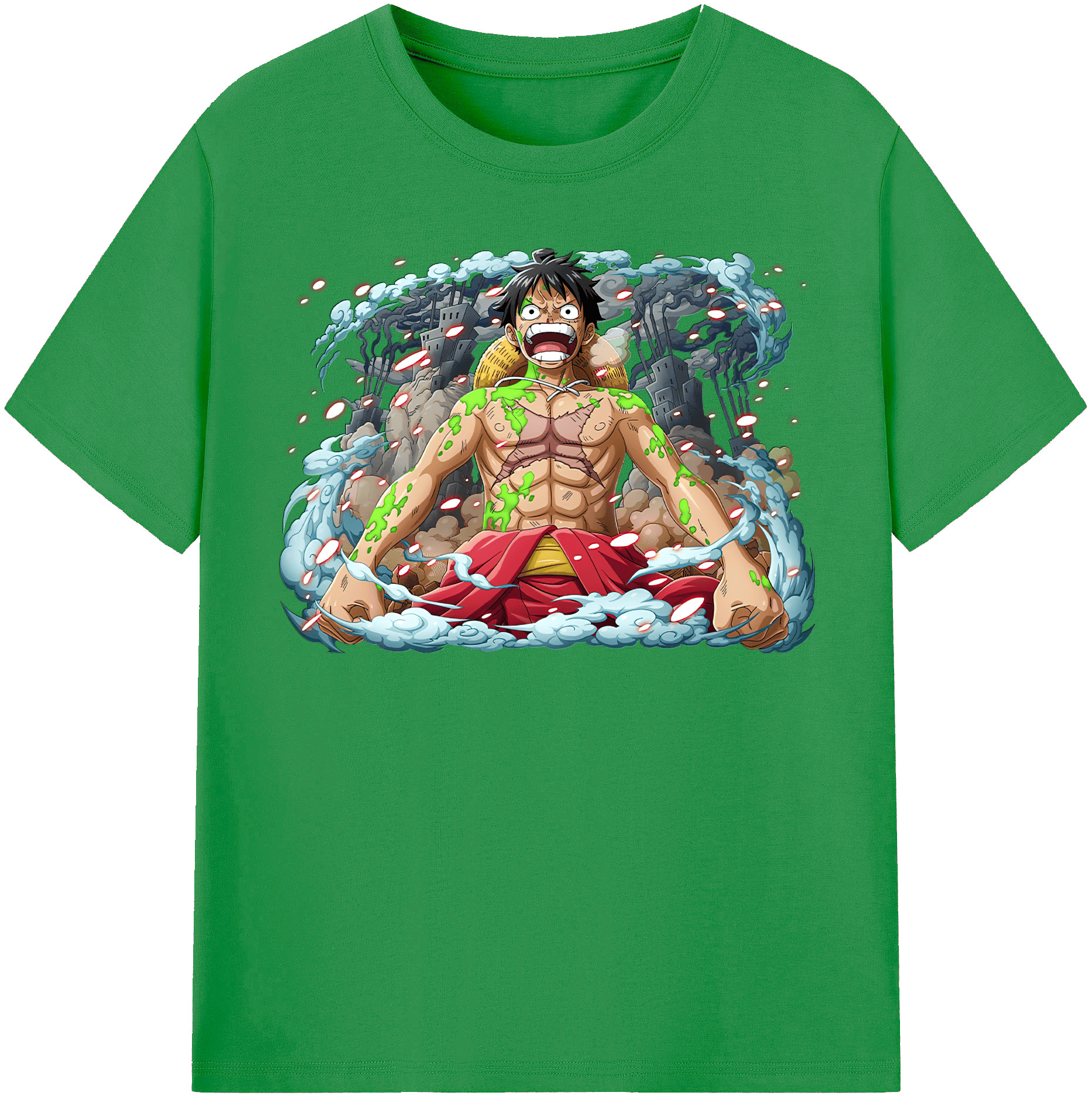 ワンピース モンキー・D・ルフィ ONE PIECE Monkey D. Luffy レディースカジュアルプリントTシャツ（綿100％）