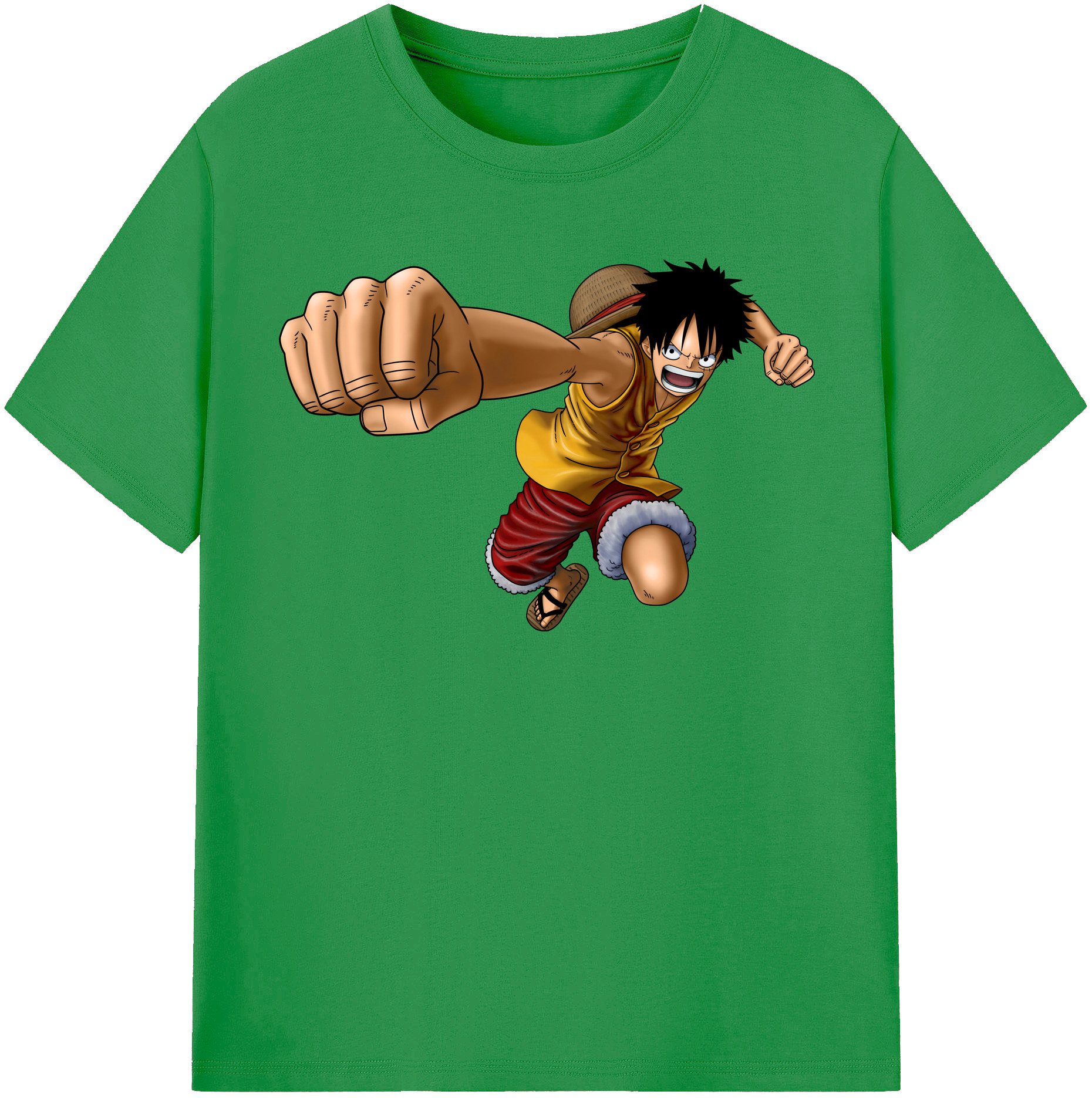 ワンピース モンキー・D・ルフィ ONE PIECE Monkey D. Luffy レディースカジュアルプリントTシャツ（綿100％）