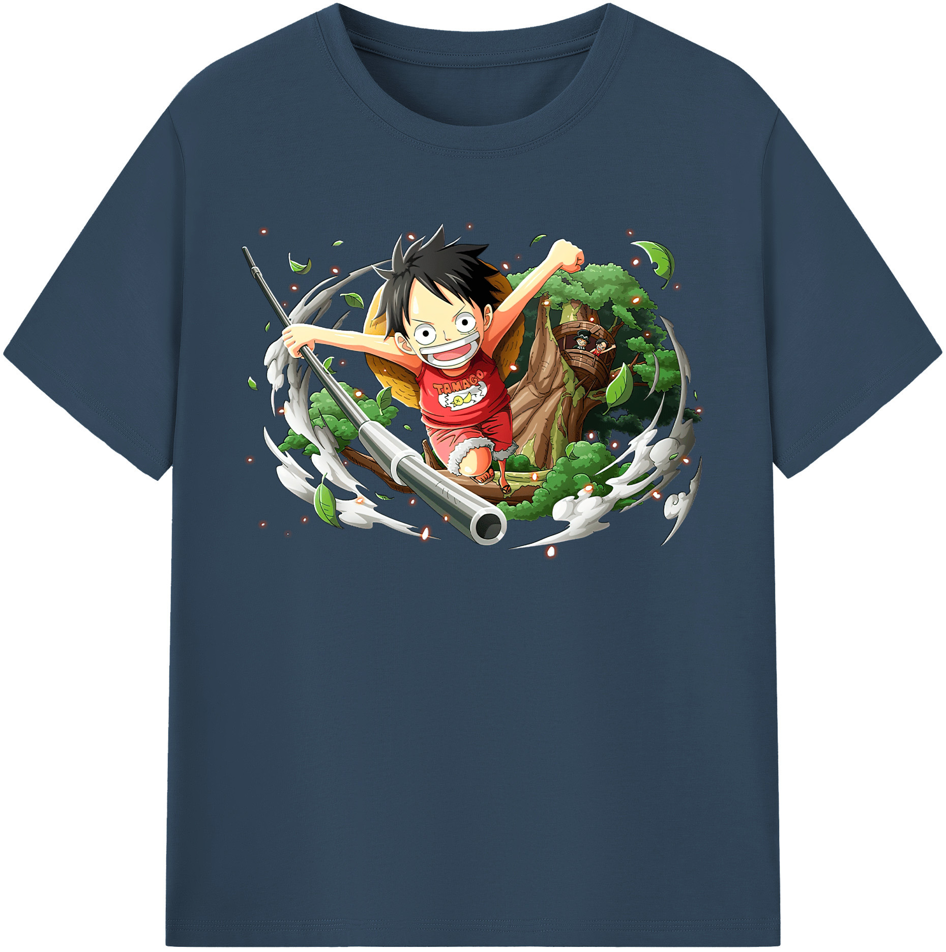 ワンピース モンキー・D・ルフィ ONE PIECE Monkey D. Luffy レディースカジュアルプリントTシャツ（綿100％）