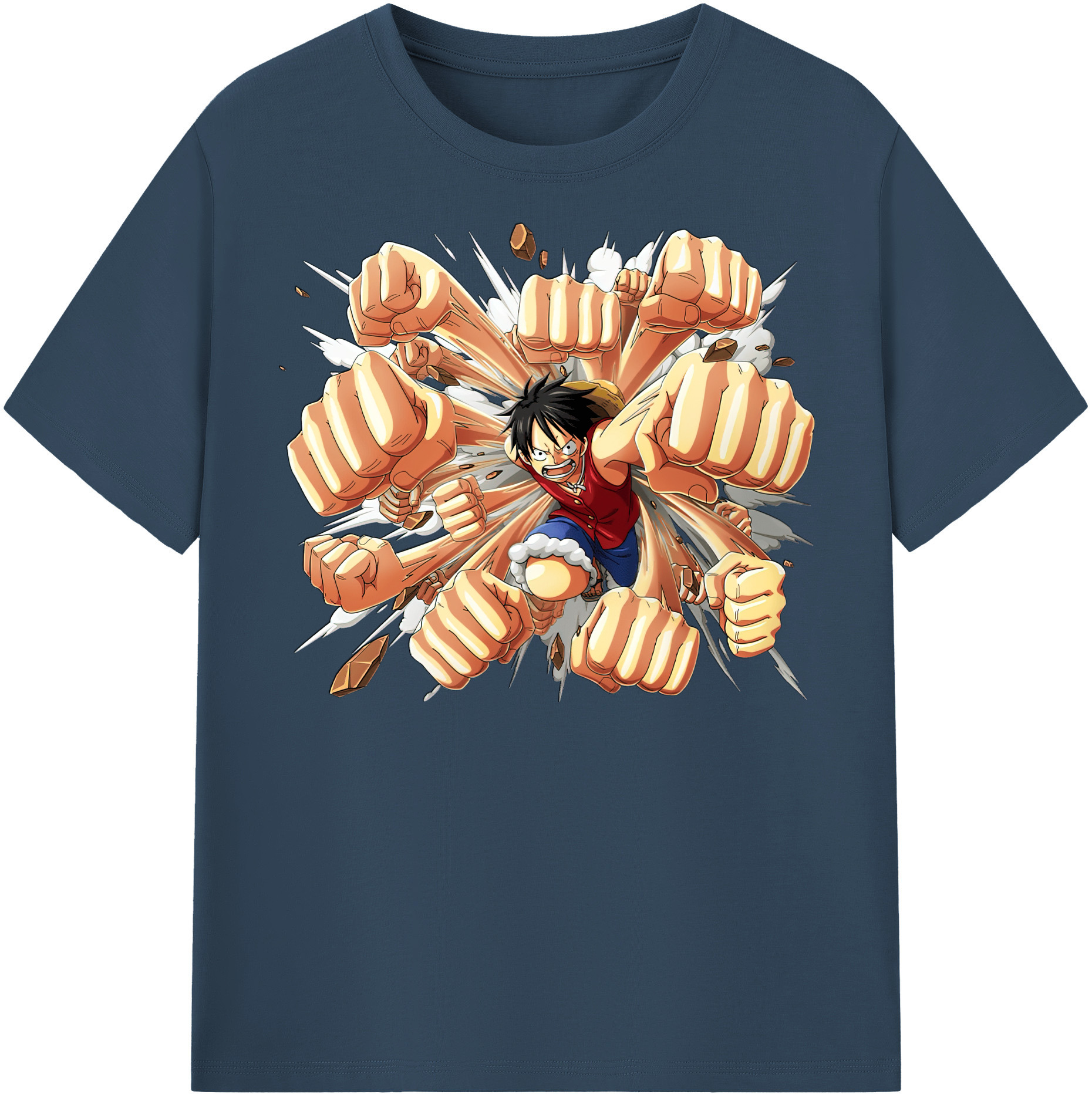 ワンピース モンキー・D・ルフィ ONE PIECE Monkey D. Luffy レディースカジュアルプリントTシャツ（綿100％）