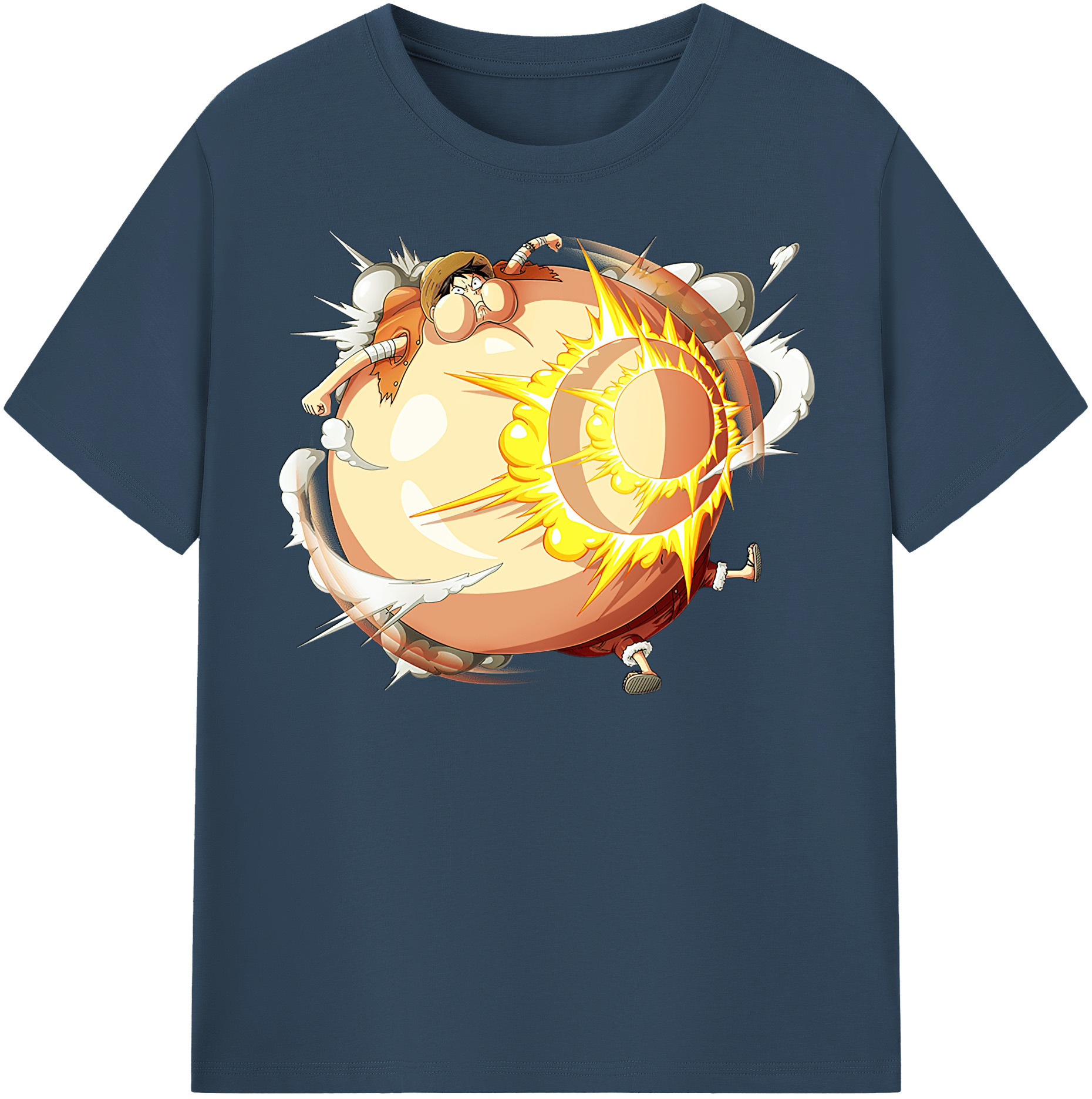ワンピース モンキー・D・ルフィ ONE PIECE Monkey D. Luffy レディースカジュアルプリントTシャツ（綿100％）