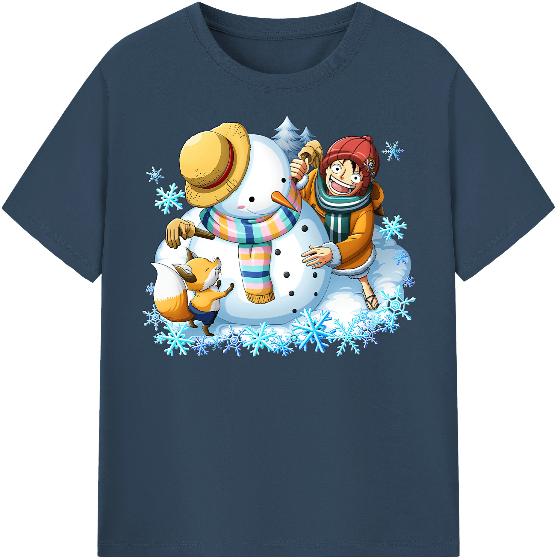 ワンピース モンキー・D・ルフィ ONE PIECE Monkey D. Luffy レディースカジュアルプリントTシャツ（綿100％）