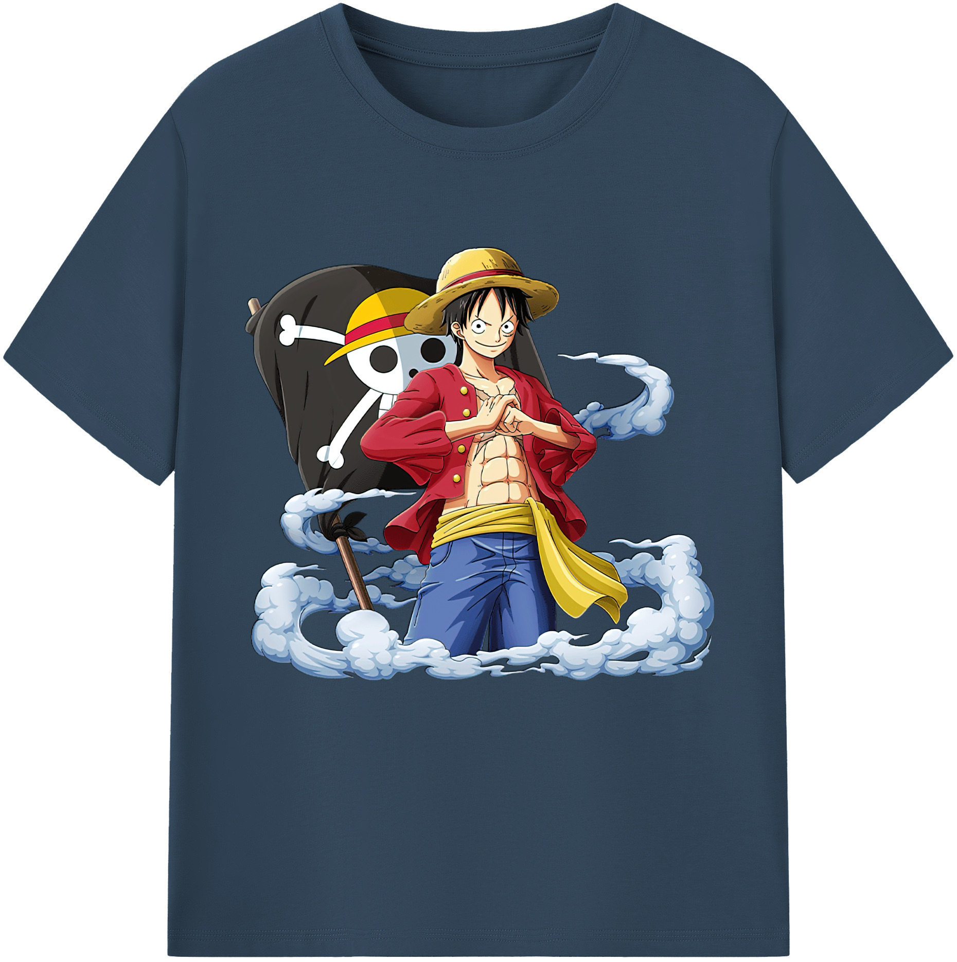 ワンピース モンキー・D・ルフィ ONE PIECE Monkey D. Luffy レディースカジュアルプリントTシャツ（綿100％）