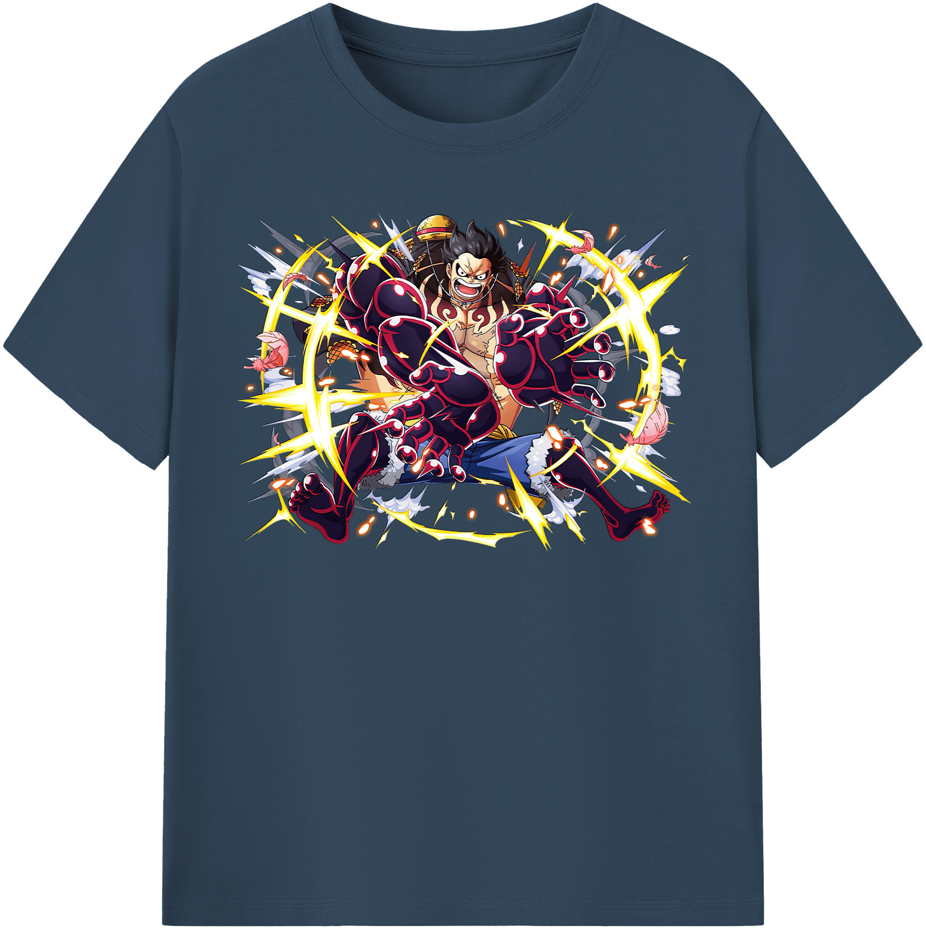 ワンピース モンキー・D・ルフィ ONE PIECE Monkey D. Luffy レディースカジュアルプリントTシャツ（綿100％）