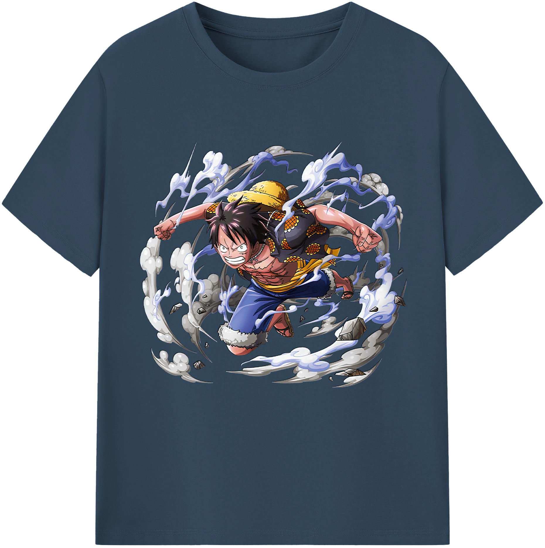 ワンピース モンキー・D・ルフィ ONE PIECE Monkey D. Luffy レディースカジュアルプリントTシャツ（綿100％）
