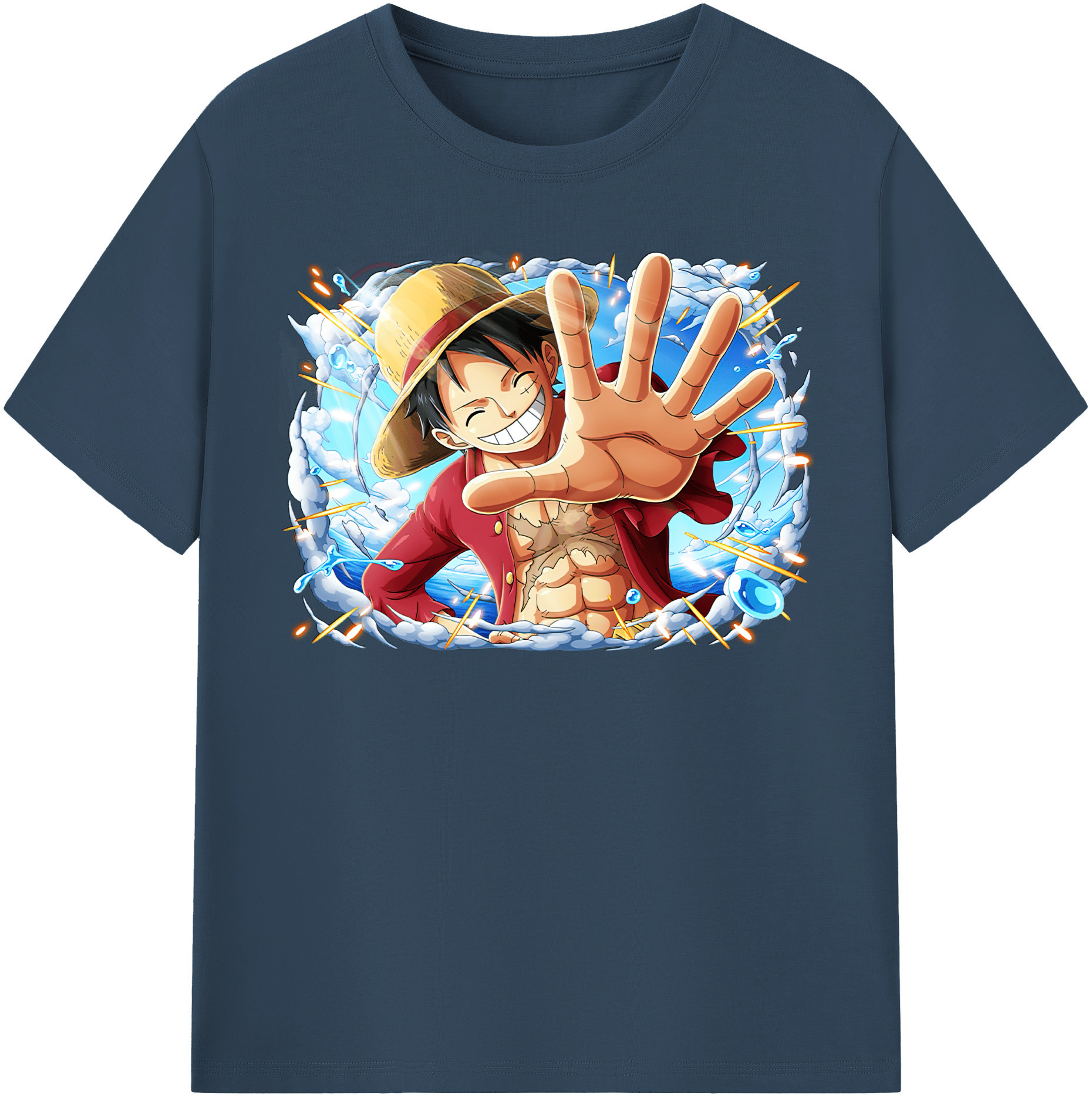 ワンピース モンキー・D・ルフィ ONE PIECE Monkey D. Luffy レディースカジュアルプリントTシャツ（綿100％）