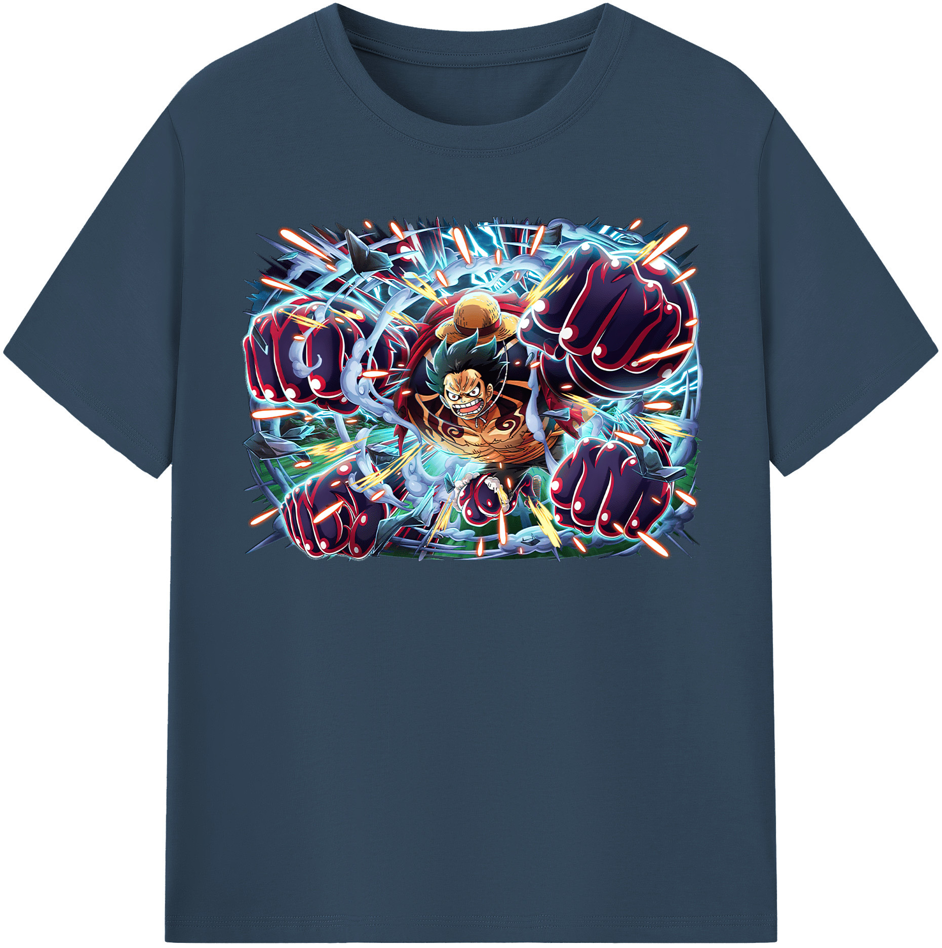 ワンピース モンキー・D・ルフィ ONE PIECE Monkey D. Luffy レディースカジュアルプリントTシャツ（綿100％）