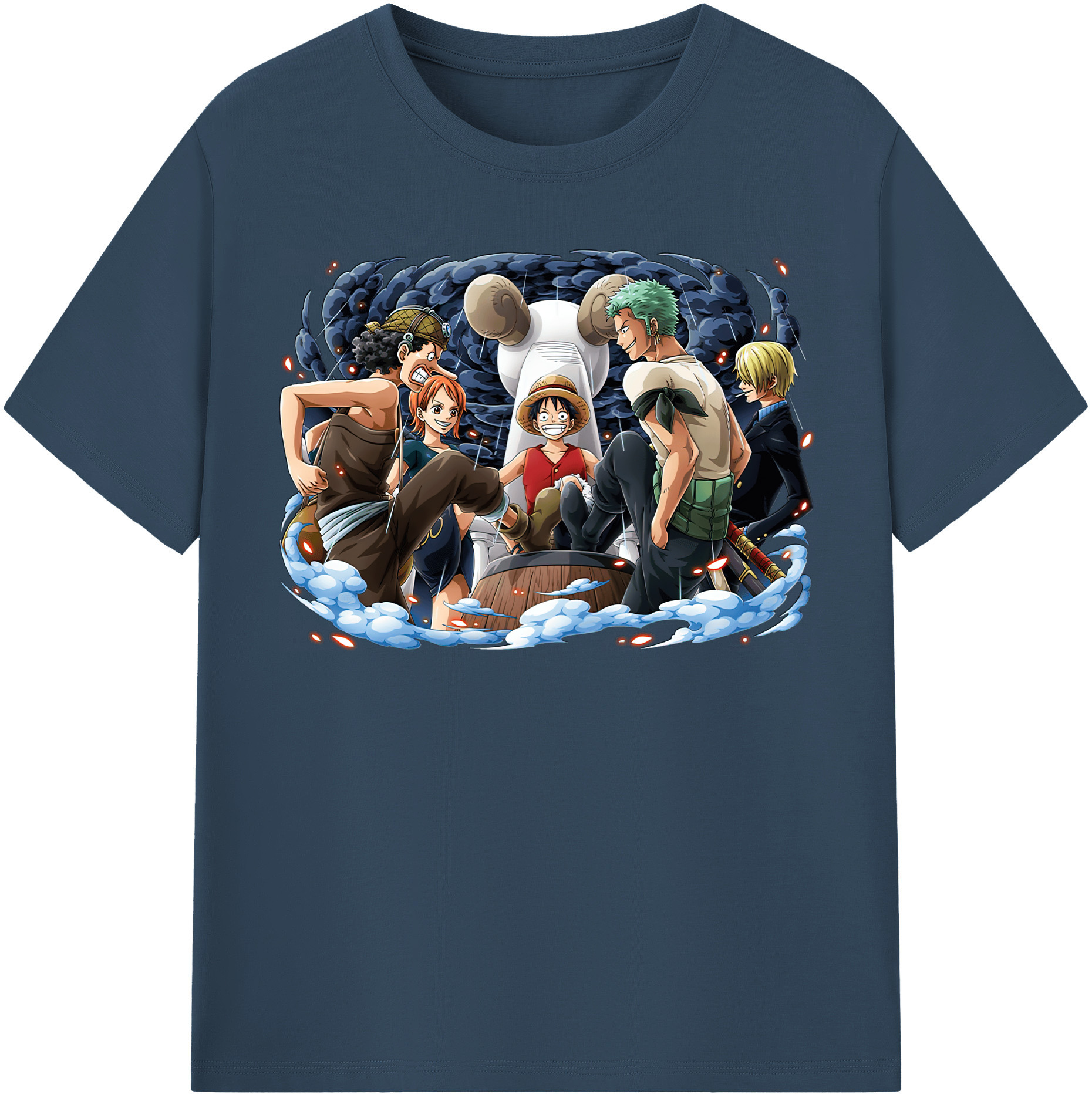 ワンピース モンキー・D・ルフィ ONE PIECE Monkey D. Luffy レディースカジュアルプリントTシャツ（綿100％）
