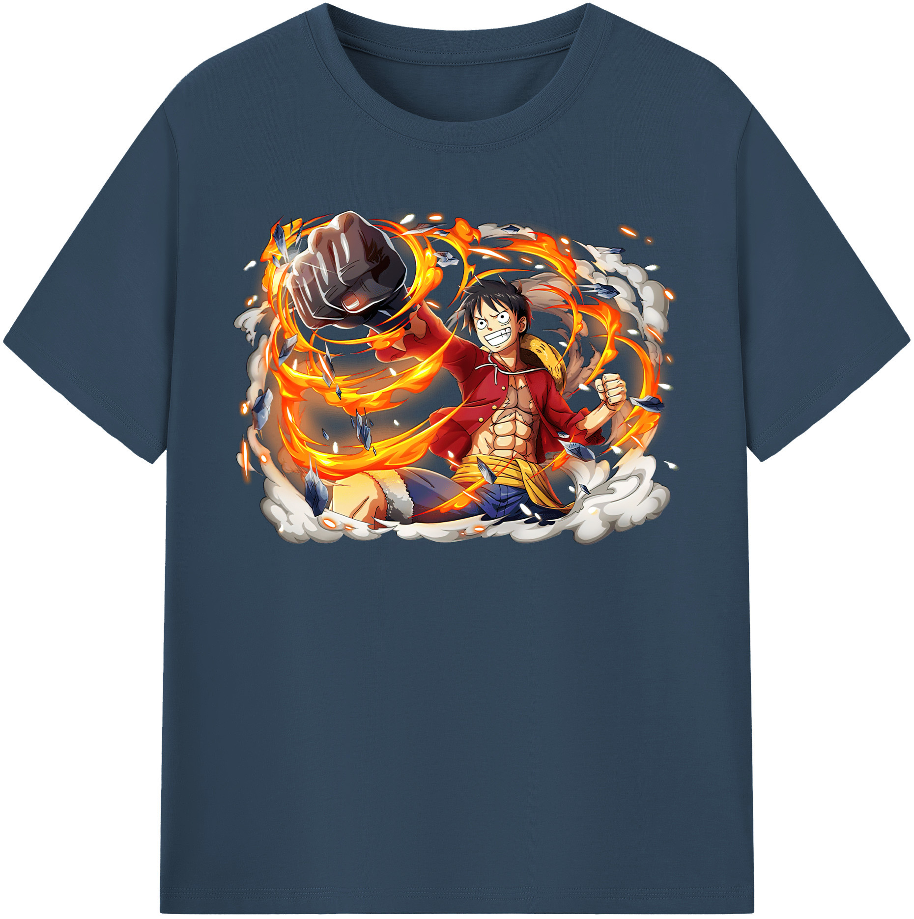 ワンピース モンキー・D・ルフィ ONE PIECE Monkey D. Luffy レディースカジュアルプリントTシャツ（綿100％）