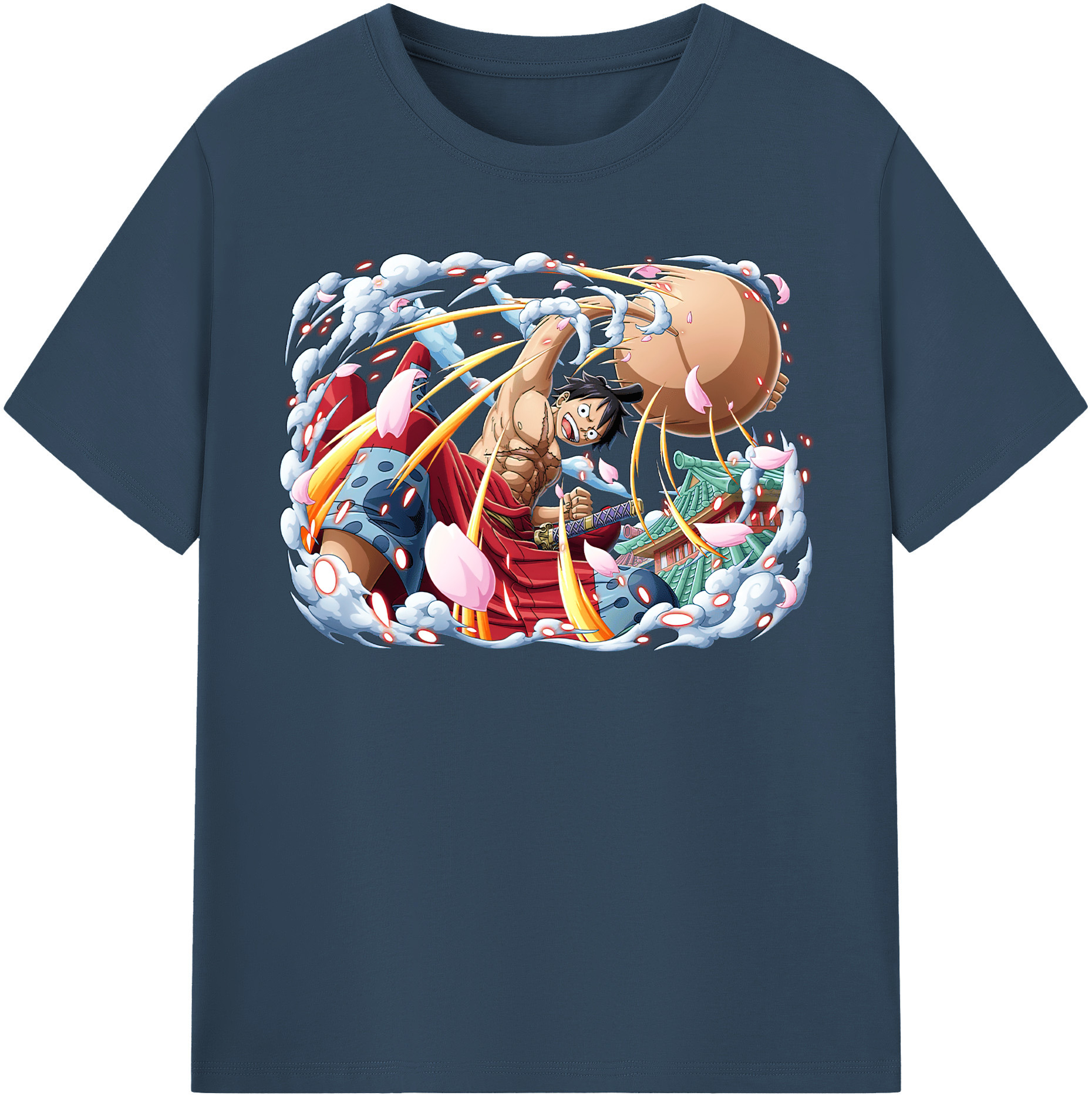 ワンピース モンキー・D・ルフィ ONE PIECE Monkey D. Luffy レディースカジュアルプリントTシャツ（綿100％）
