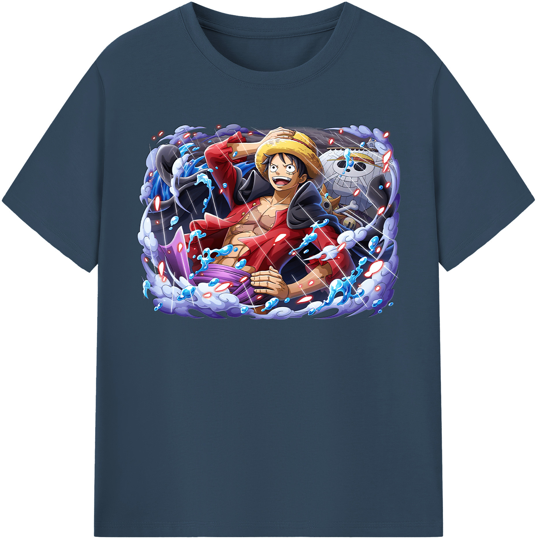 ワンピース モンキー・D・ルフィ ONE PIECE Monkey D. Luffy レディースカジュアルプリントTシャツ（綿100％）