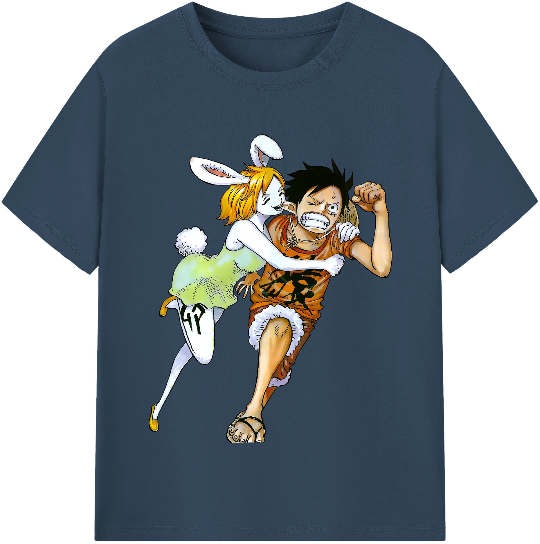 ワンピース モンキー・D・ルフィ ONE PIECE Monkey D. Luffy レディースカジュアルプリントTシャツ（綿100％）