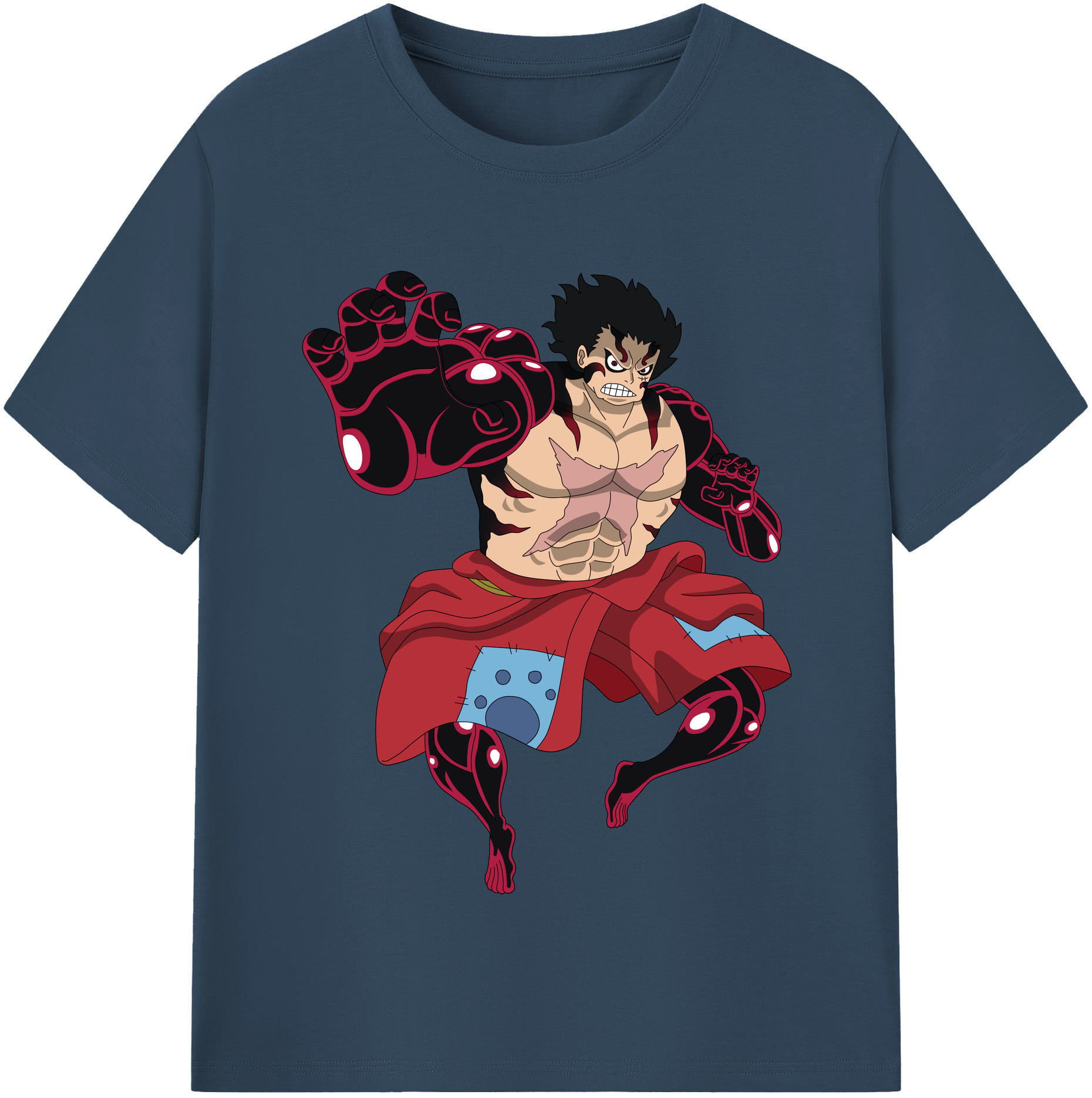 ワンピース モンキー・D・ルフィ ONE PIECE Monkey D. Luffy レディースカジュアルプリントTシャツ（綿100％）
