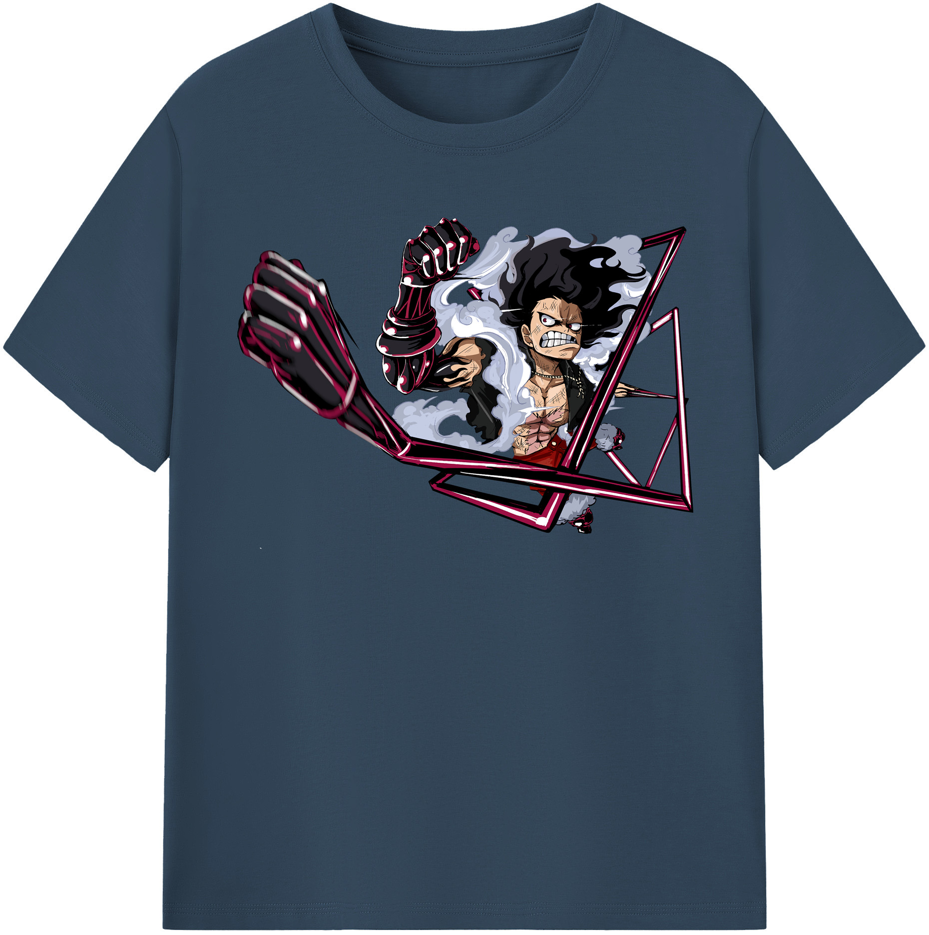 ワンピース モンキー・D・ルフィ ONE PIECE Monkey D. Luffy レディースカジュアルプリントTシャツ（綿100％）
