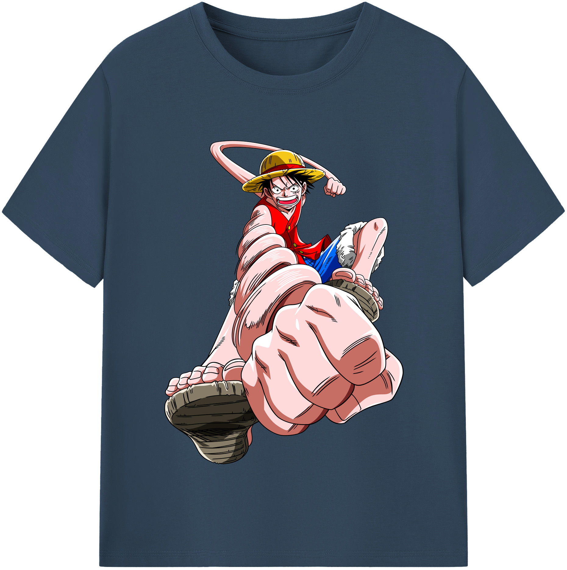 ワンピース モンキー・D・ルフィ ONE PIECE Monkey D. Luffy レディースカジュアルプリントTシャツ（綿100％）