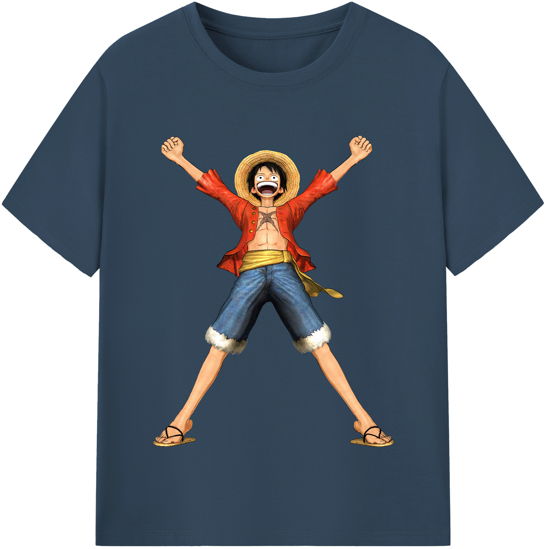 ワンピース モンキー・D・ルフィ ONE PIECE Monkey D. Luffy レディースカジュアルプリントTシャツ（綿100％）