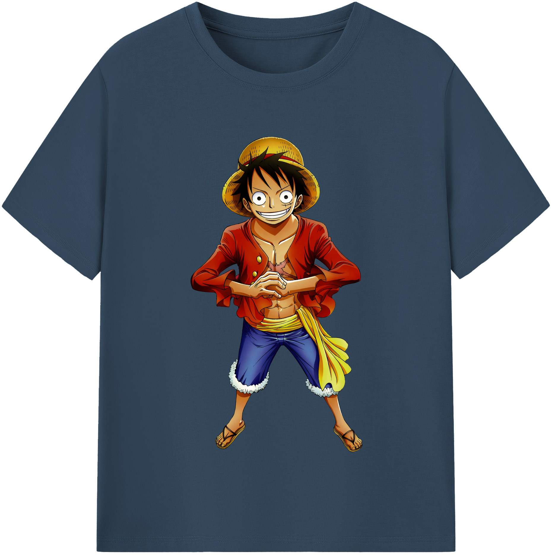 ワンピース モンキー・D・ルフィ ONE PIECE Monkey D. Luffy レディースカジュアルプリントTシャツ（綿100％）