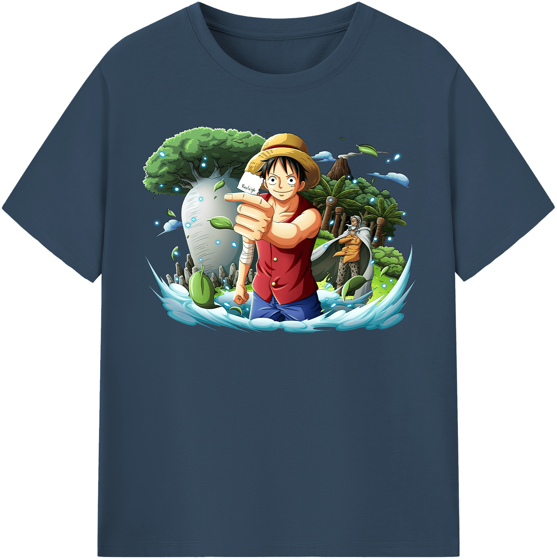 ワンピース モンキー・D・ルフィ ONE PIECE Monkey D. Luffy レディースカジュアルプリントTシャツ（綿100％）