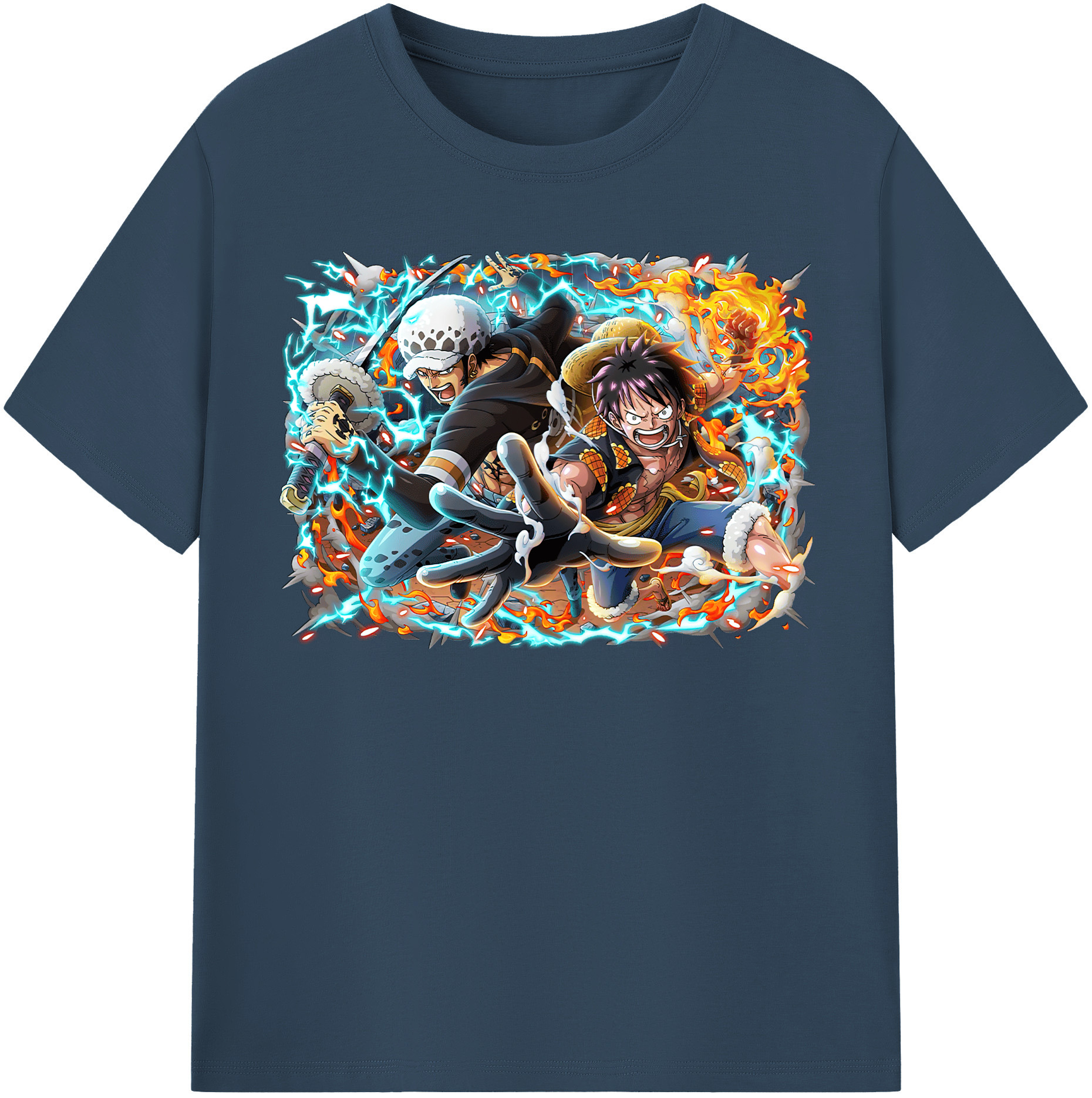 ワンピース モンキー・D・ルフィ ONE PIECE Monkey D. Luffy レディースカジュアルプリントTシャツ（綿100％）