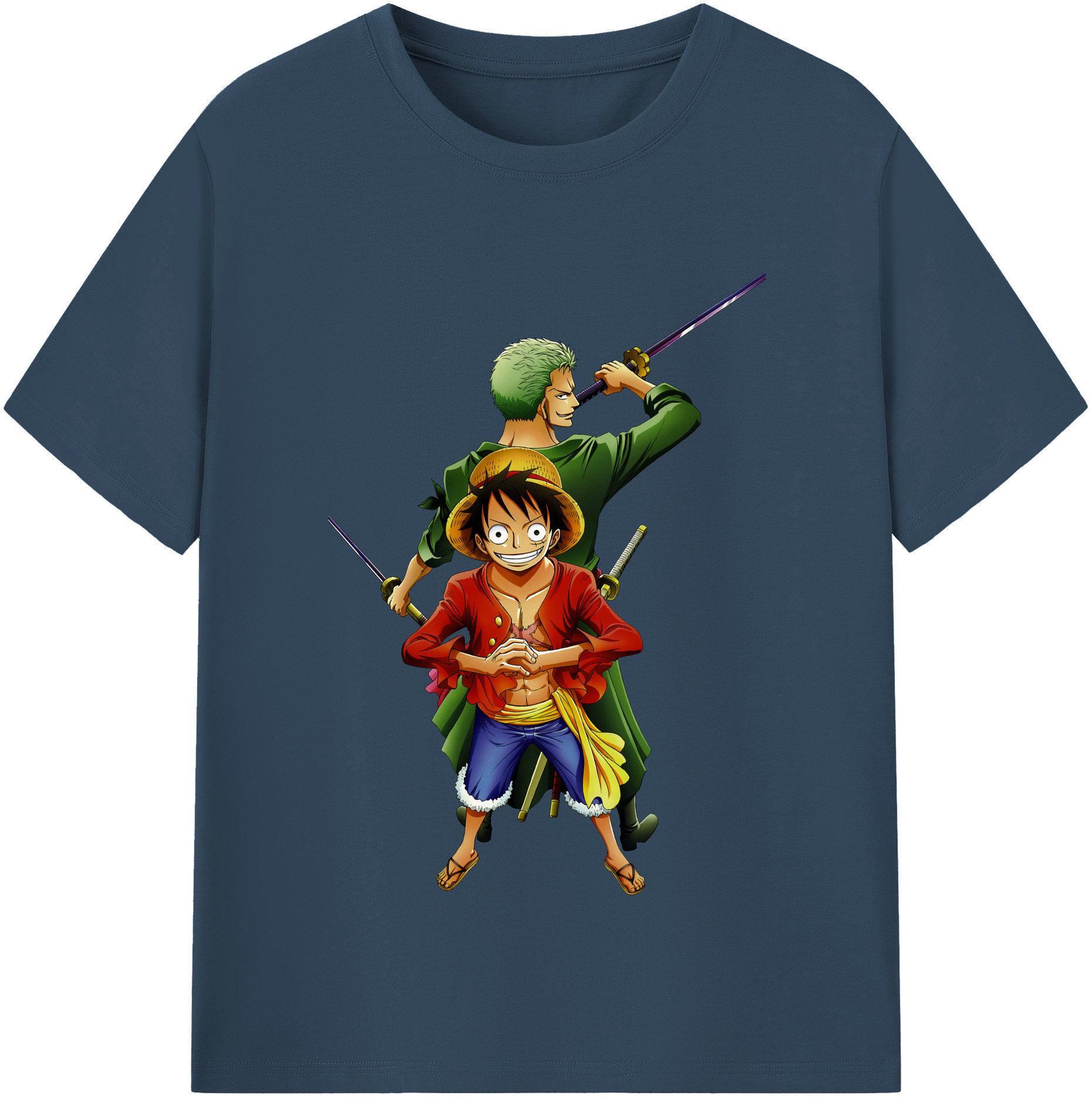 ワンピース モンキー・D・ルフィ ONE PIECE Monkey D. Luffy レディースカジュアルプリントTシャツ（綿100％）