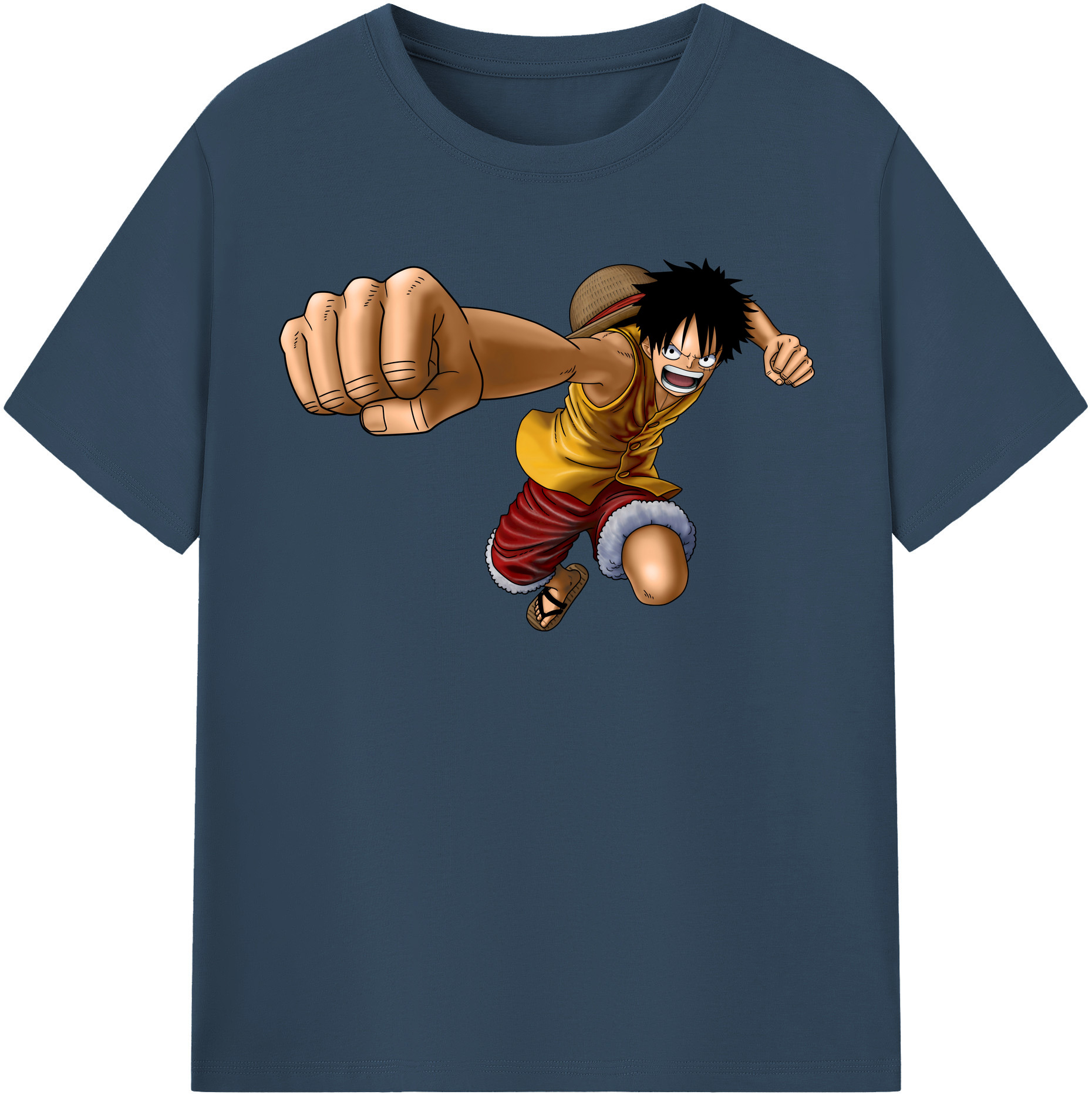 ワンピース モンキー・D・ルフィ ONE PIECE Monkey D. Luffy レディースカジュアルプリントTシャツ（綿100％）