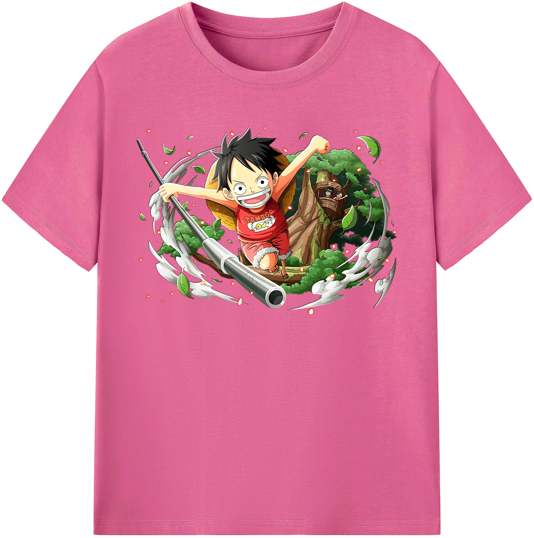 ワンピース モンキー・D・ルフィ ONE PIECE Monkey D. Luffy レディースカジュアルプリントTシャツ（綿100％）