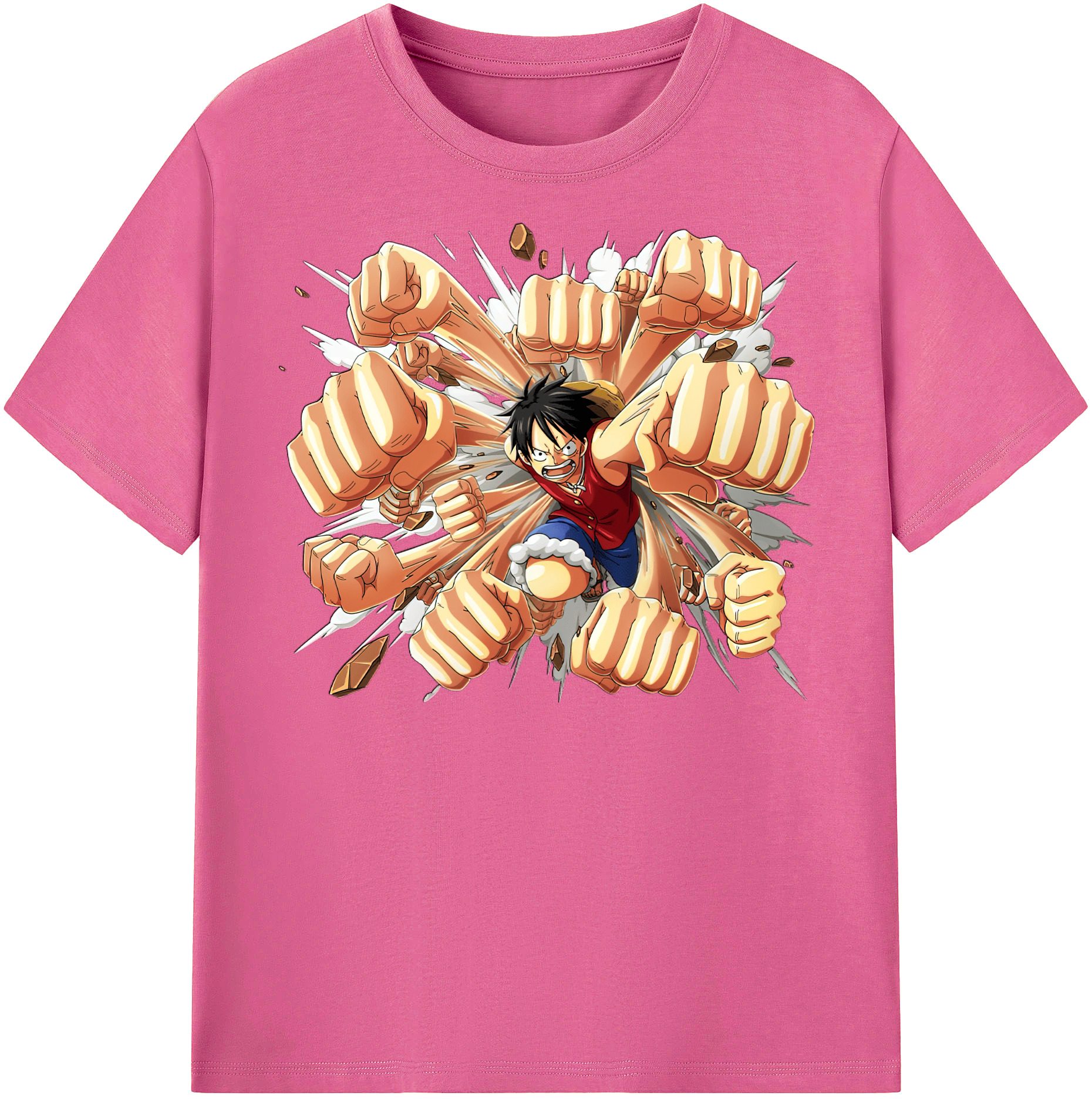 ワンピース モンキー・D・ルフィ ONE PIECE Monkey D. Luffy レディースカジュアルプリントTシャツ（綿100％）