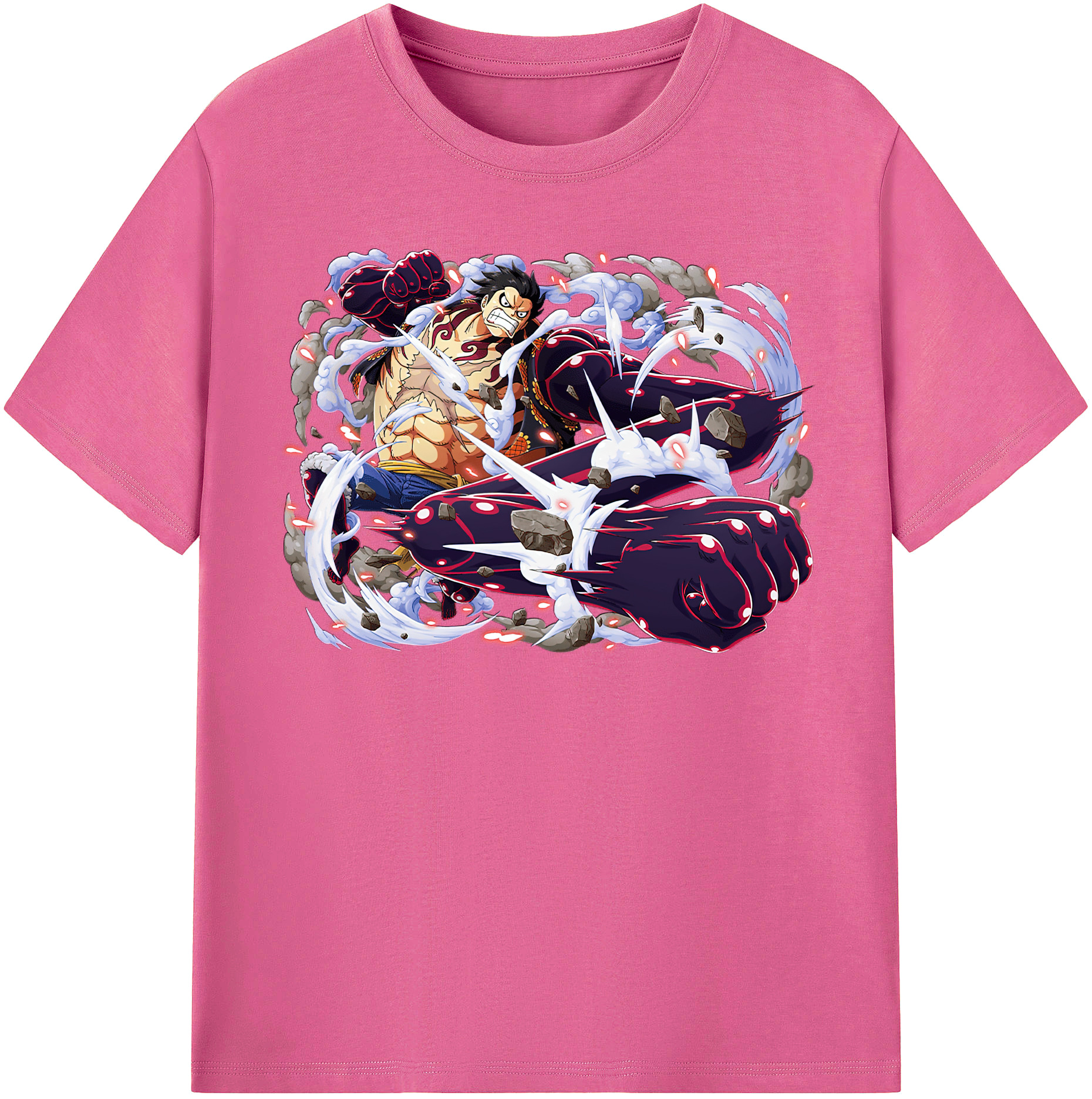 ワンピース モンキー・D・ルフィ ONE PIECE Monkey D. Luffy レディースカジュアルプリントTシャツ（綿100％）