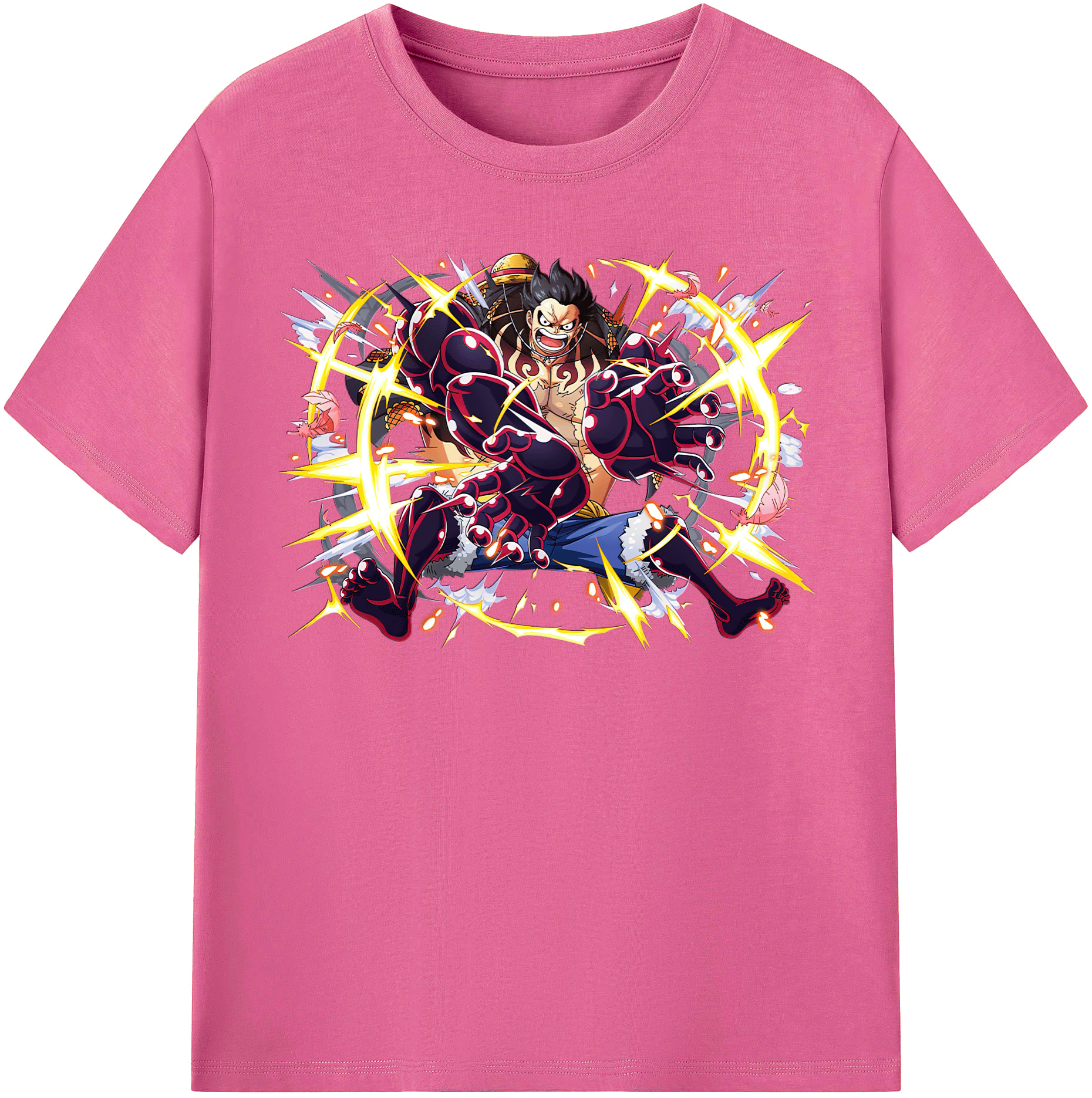 ワンピース モンキー・D・ルフィ ONE PIECE Monkey D. Luffy レディースカジュアルプリントTシャツ（綿100％）