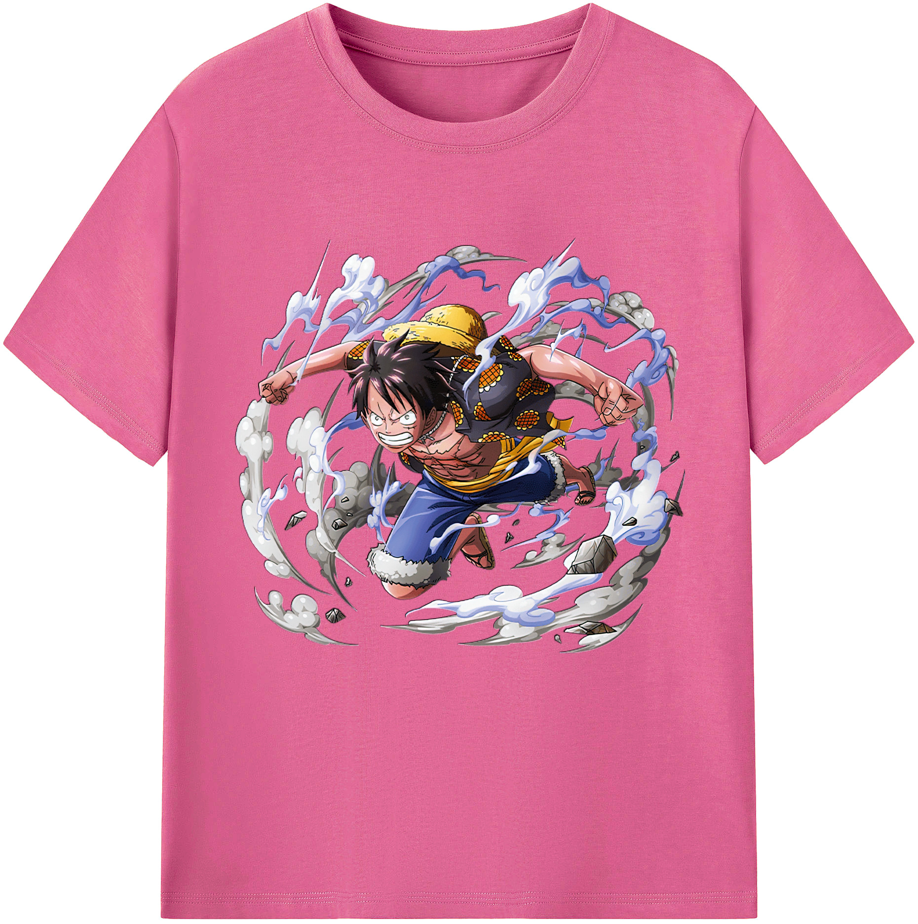 ワンピース モンキー・D・ルフィ ONE PIECE Monkey D. Luffy レディースカジュアルプリントTシャツ（綿100％）