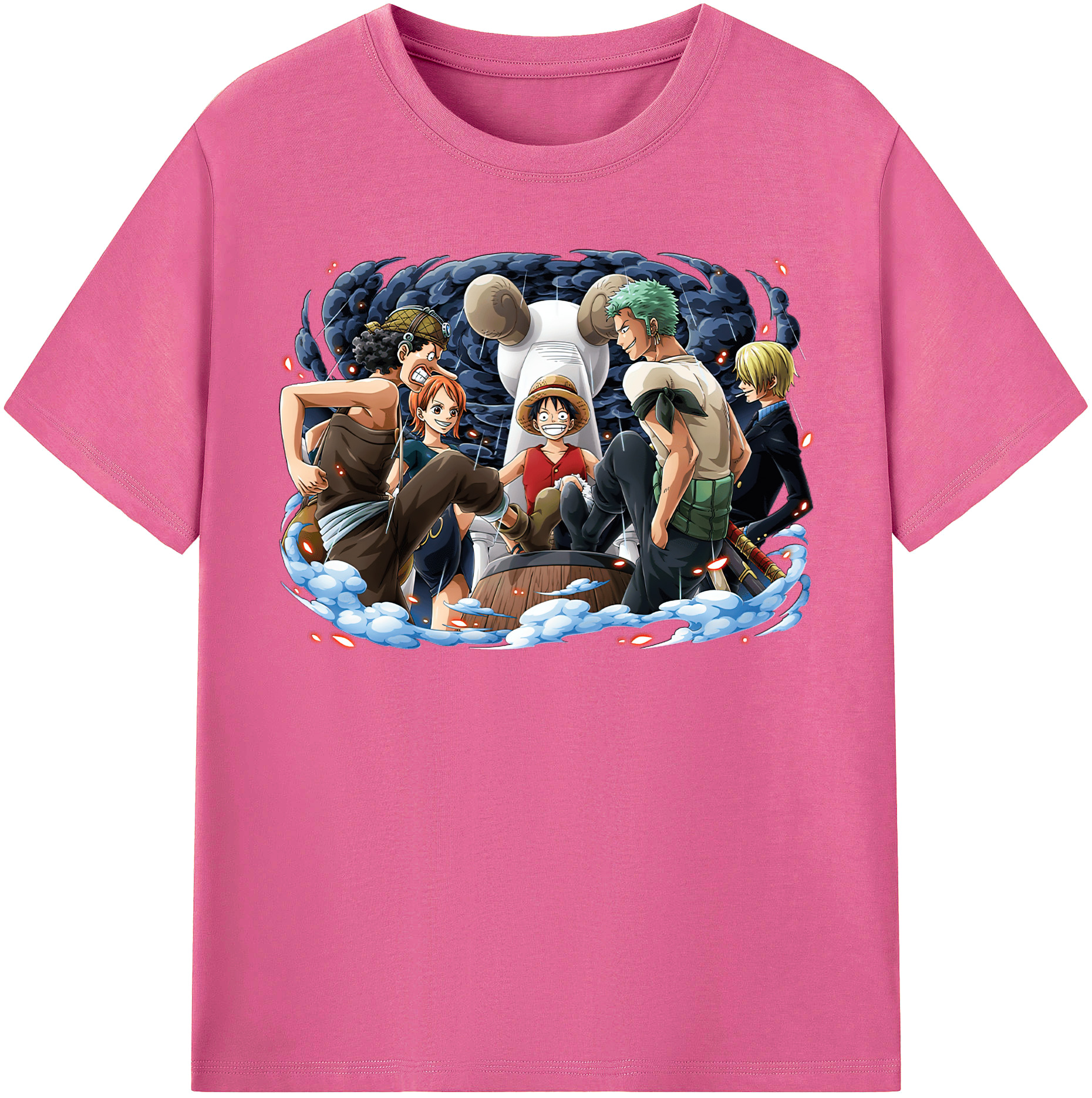 ワンピース モンキー・D・ルフィ ONE PIECE Monkey D. Luffy レディースカジュアルプリントTシャツ（綿100％）