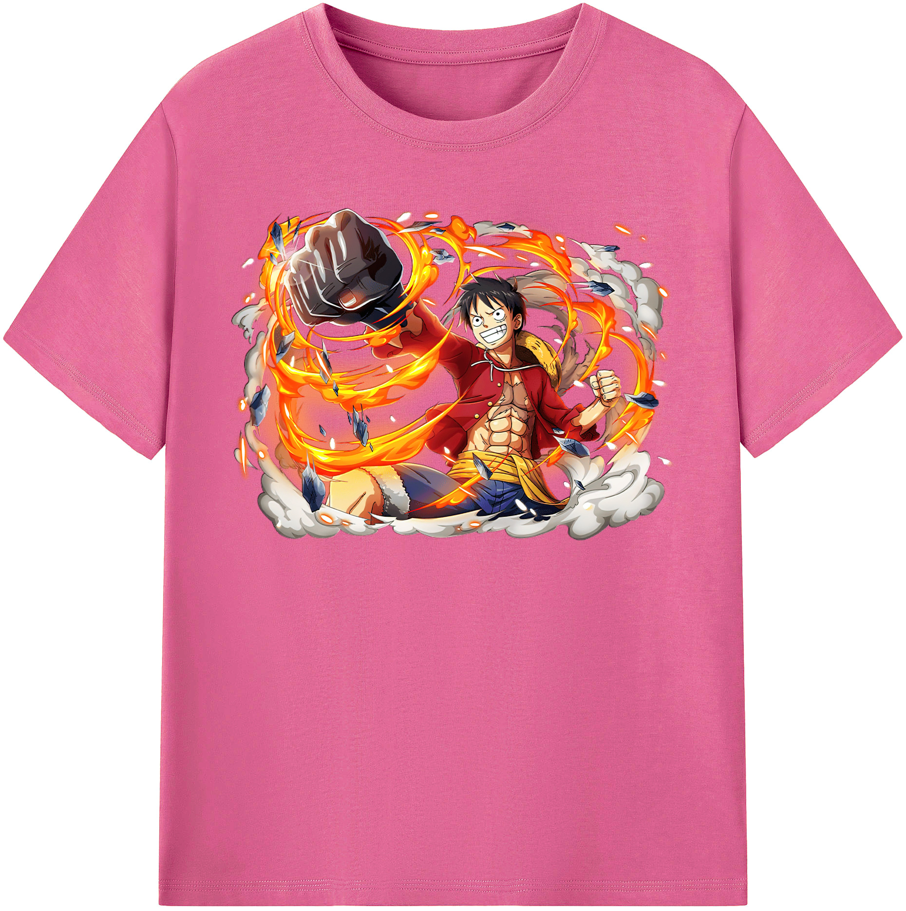ワンピース モンキー・D・ルフィ ONE PIECE Monkey D. Luffy レディースカジュアルプリントTシャツ（綿100％）