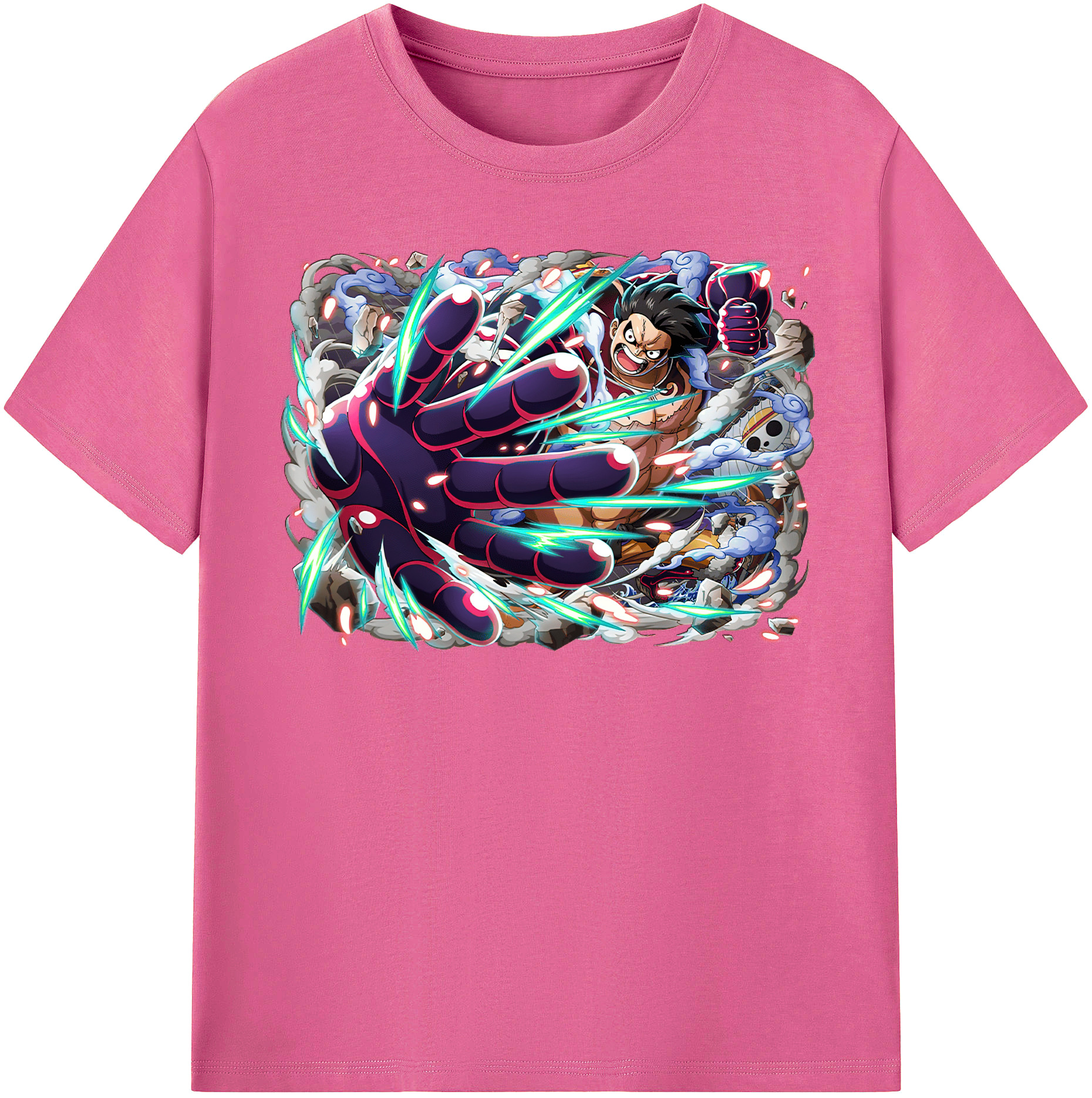 ワンピース モンキー・D・ルフィ ONE PIECE Monkey D. Luffy レディースカジュアルプリントTシャツ（綿100％）