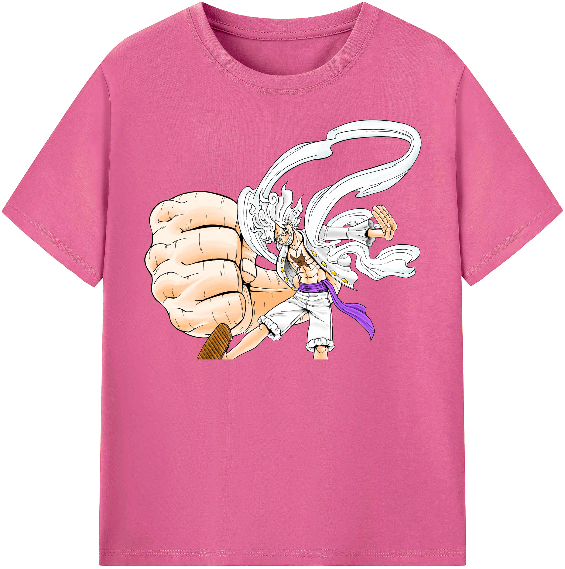 ワンピース モンキー・D・ルフィ ONE PIECE Monkey D. Luffy レディースカジュアルプリントTシャツ（綿100％）